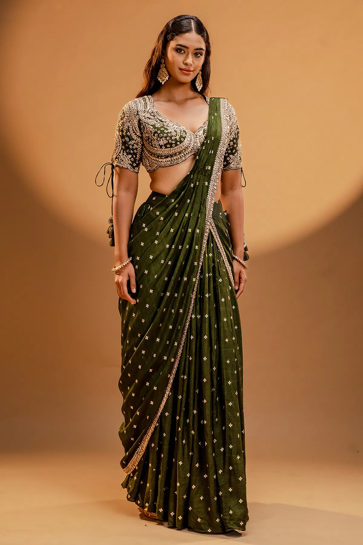 Green Ready to Wear Saree