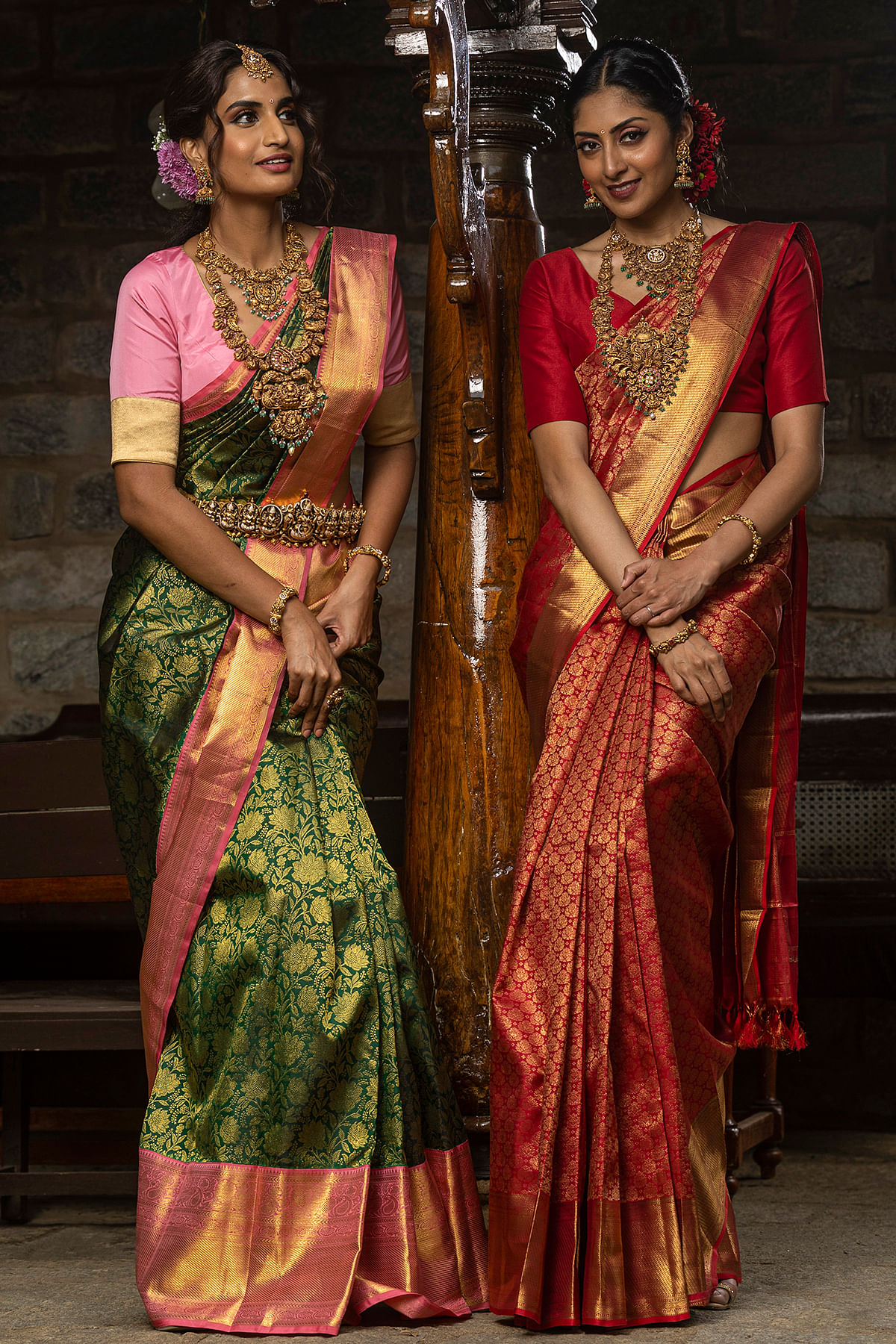 Green Kanchipuram Silk Saree With Unstitched Blouse