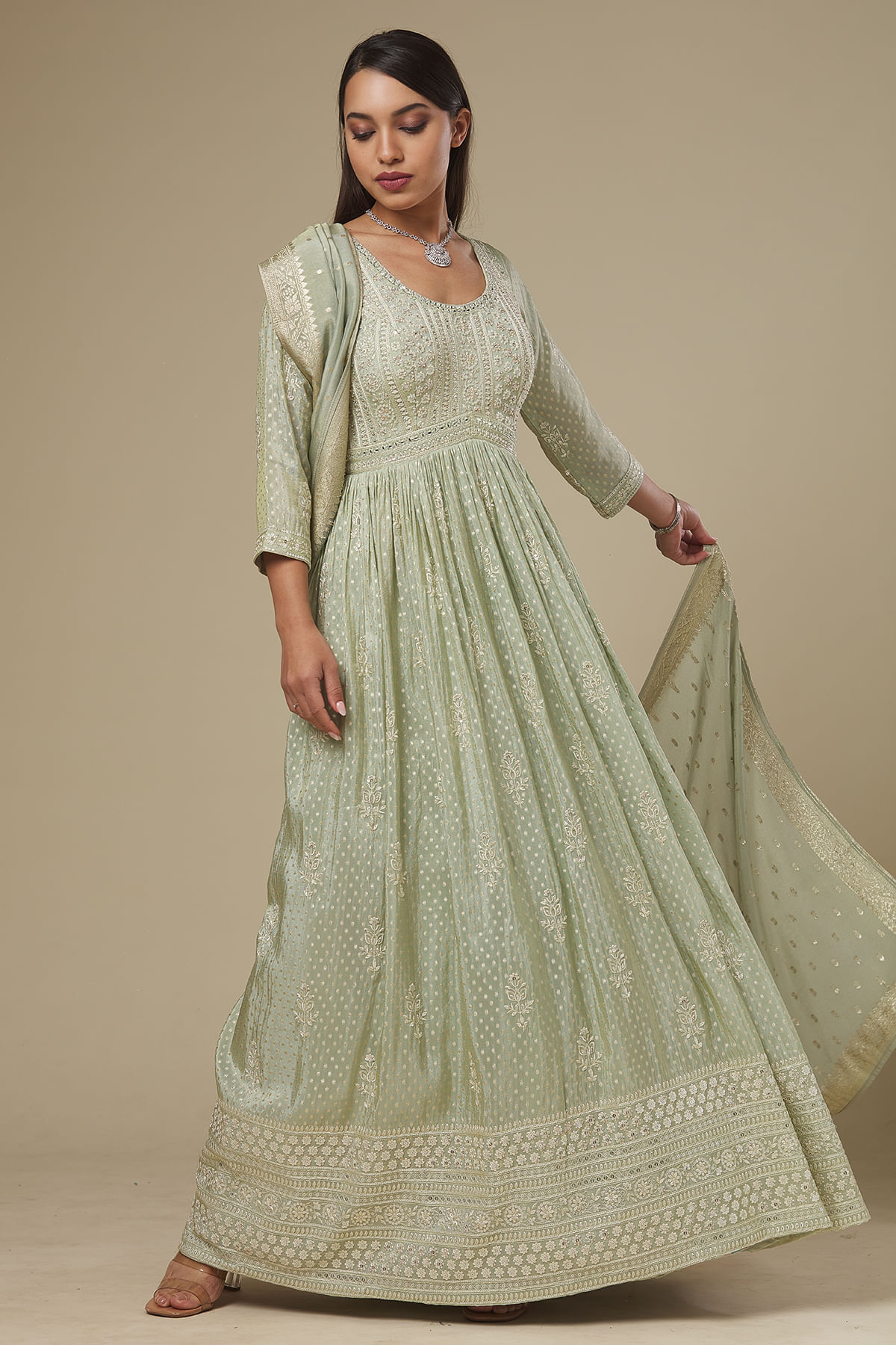 Green Anarkali Suit 