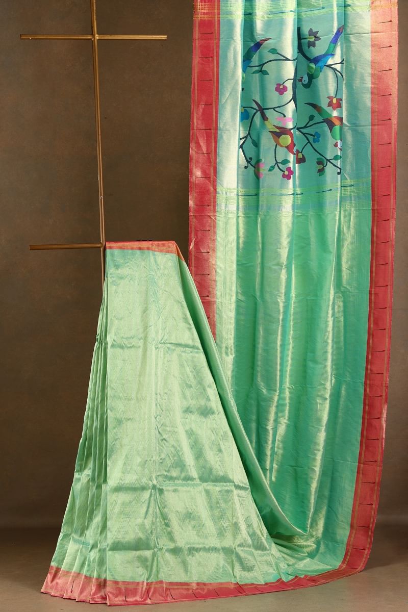 Green Paithani Silk Saree