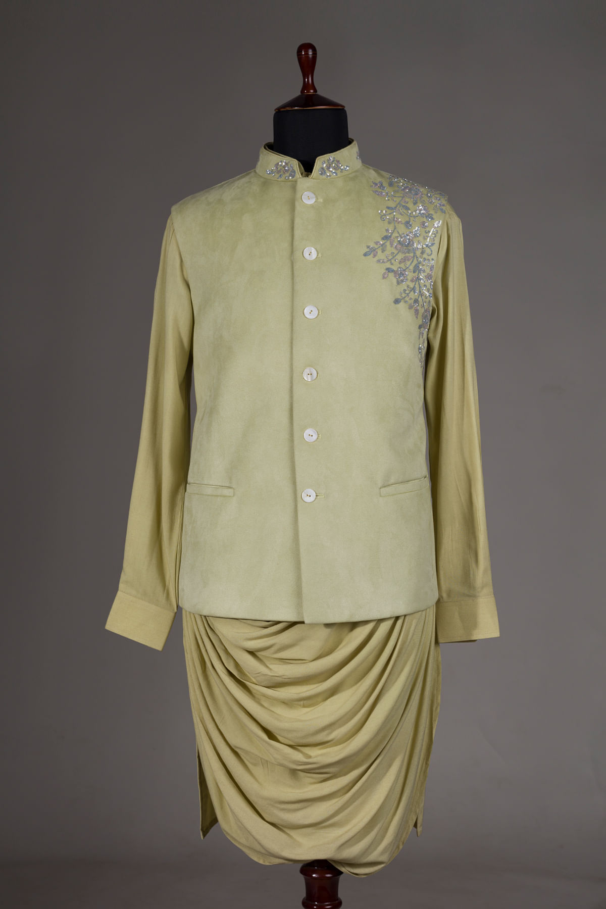 Beige Waistcoat Kurta