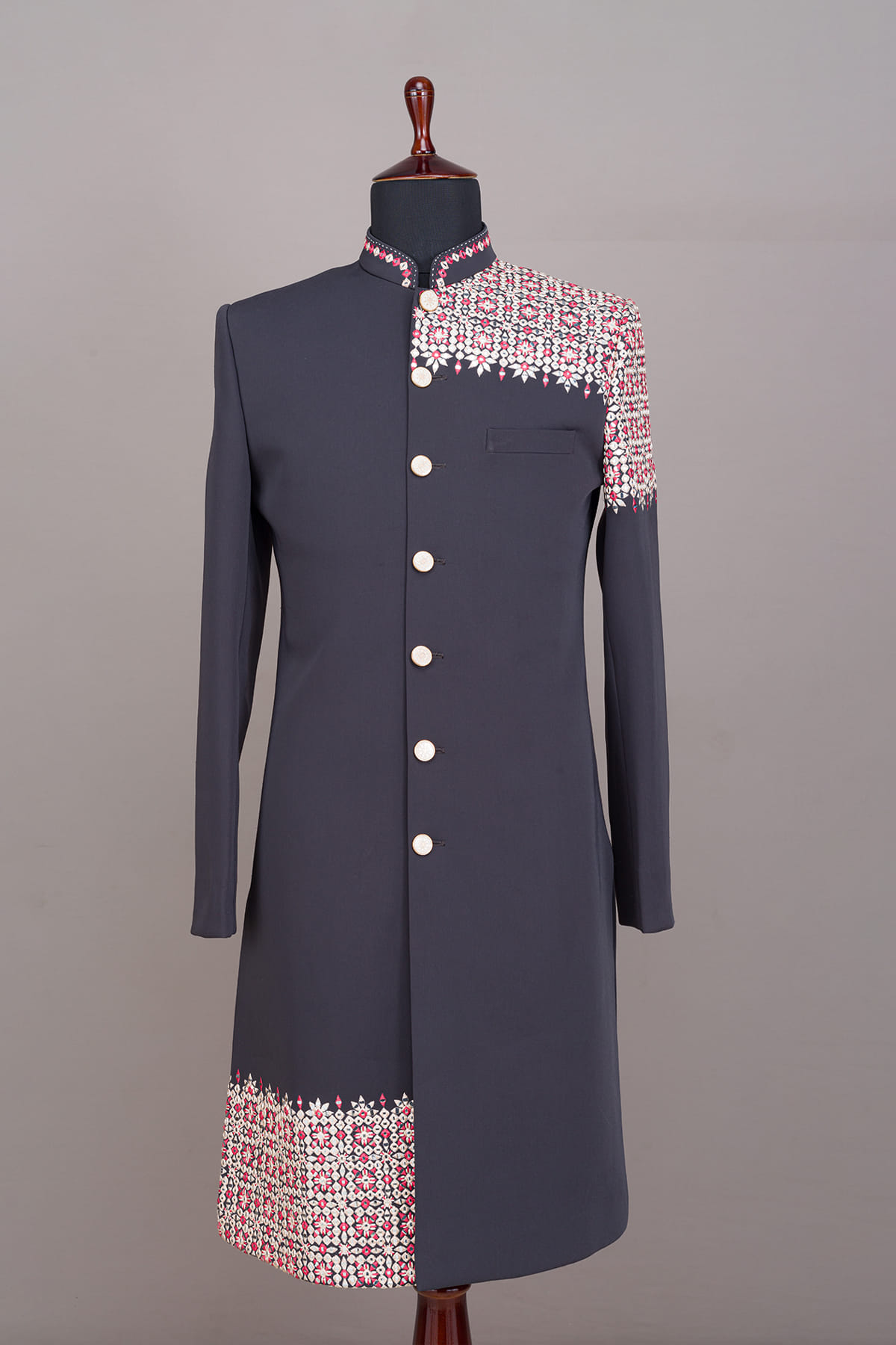 Grey IndoWestern Sherwani