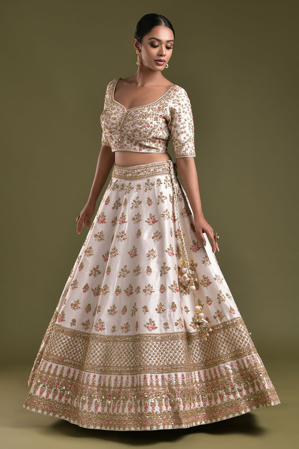 White Bridesmaids Lehenga