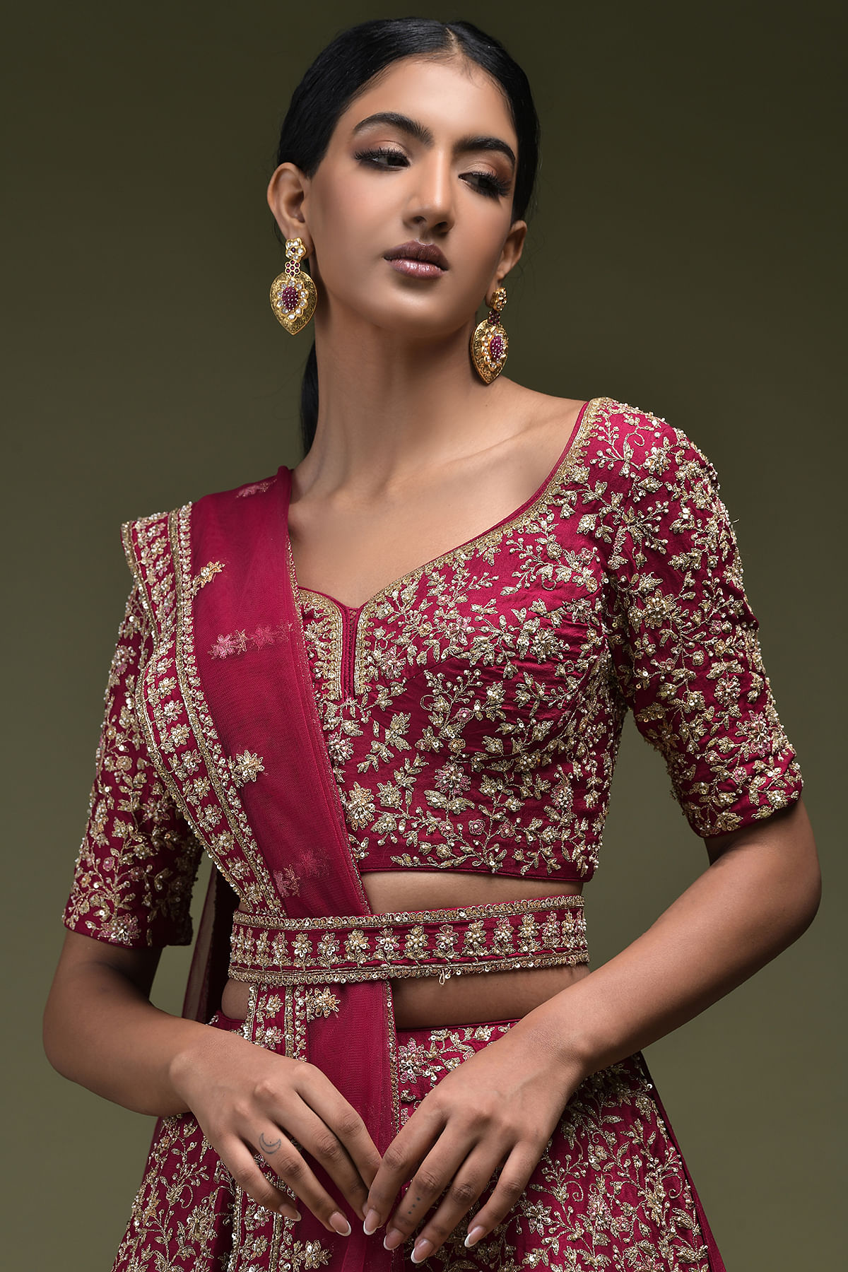 Buy Silk Indian Wedding Wear Lehenga Choli In Dark Pink Color Online -  LLCV01948