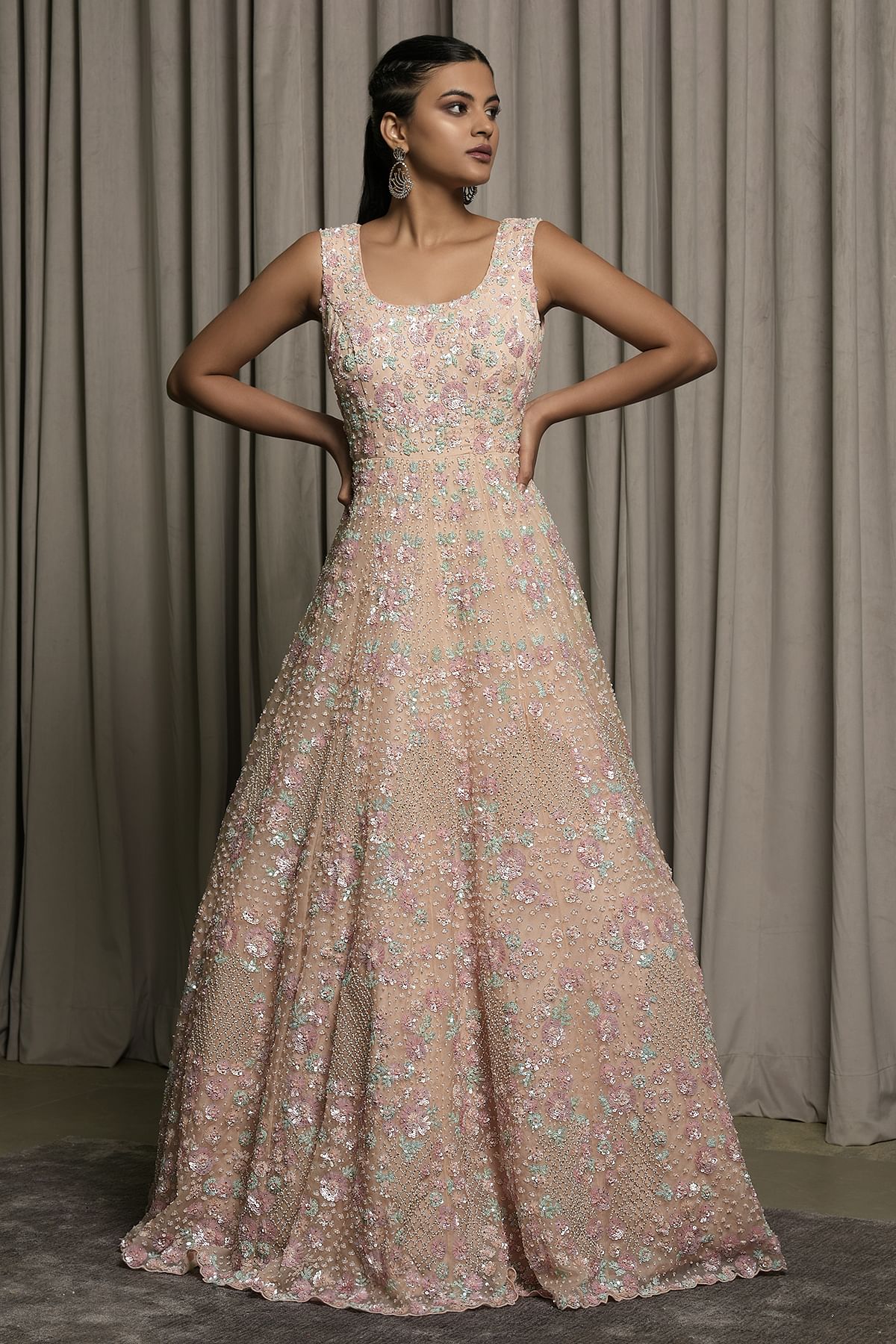 Peach clearance net gown