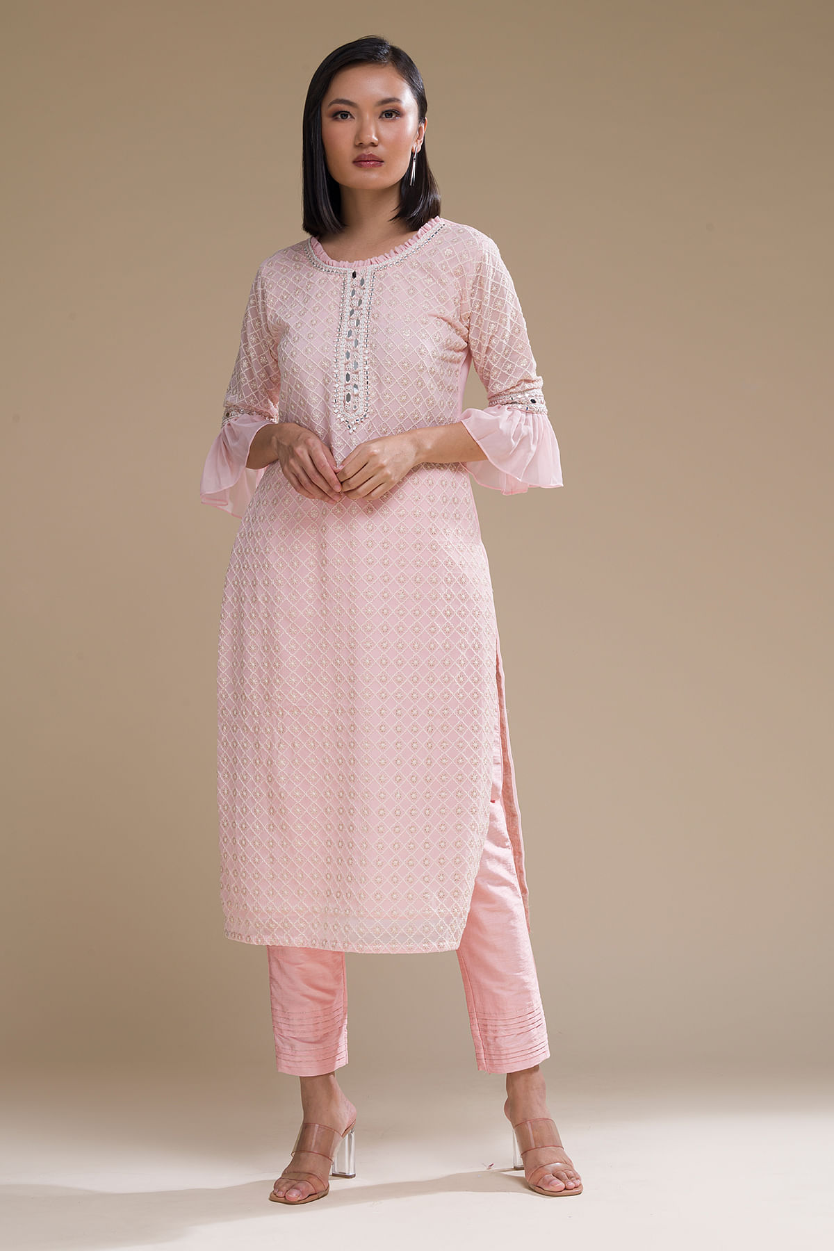 Buy Pink Casual Wear Indian Kurti Tunic Online for Women in USA