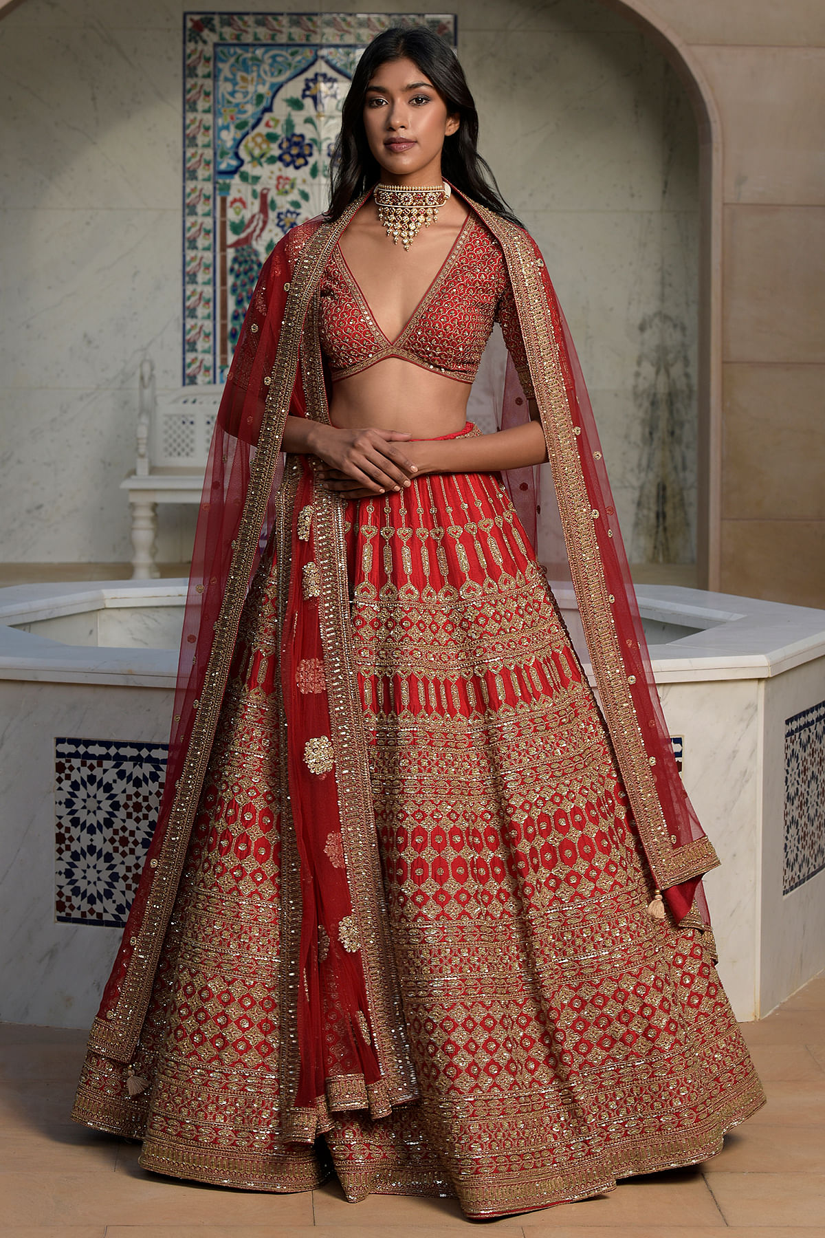Zeel Clothing Women's Art Silk Semi Stitched Lehenga Choli with Dupatta  (7028-Red-New-Wedding-Bridal-Lehenga;Free Size) : Amazon.in: Fashion