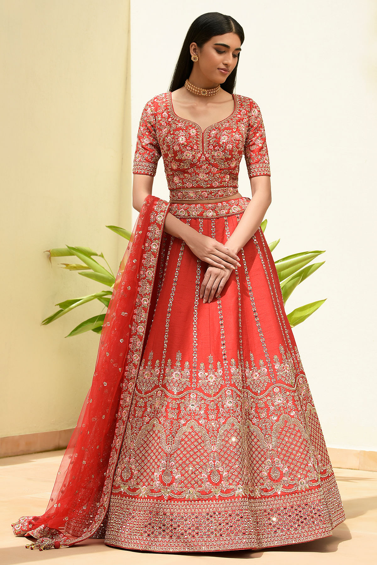 Buy Bridal Wear Beige Color Pure Silk Fabric Lehenga Choli Online -  LEHV2680 | Appelle Fashion