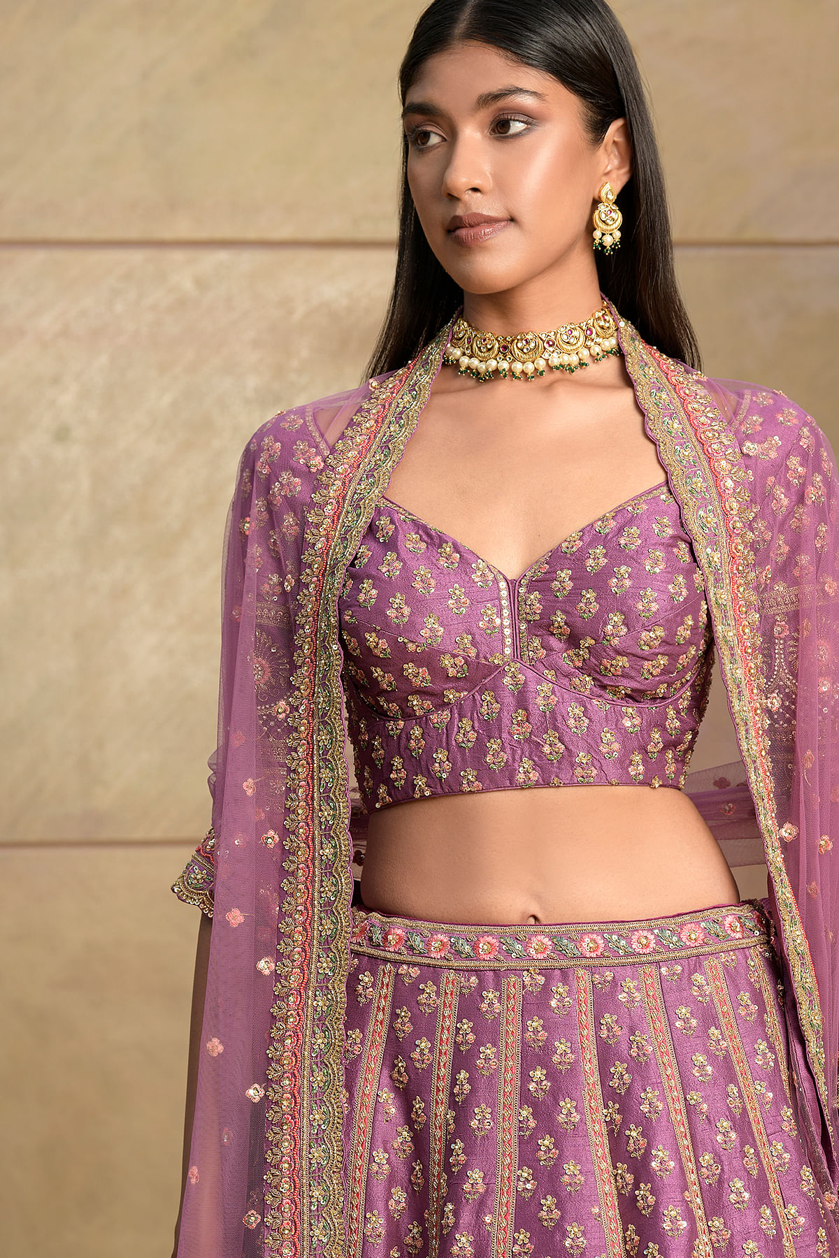 Designer Hand Embroidered Lehenga | Reception Outfit