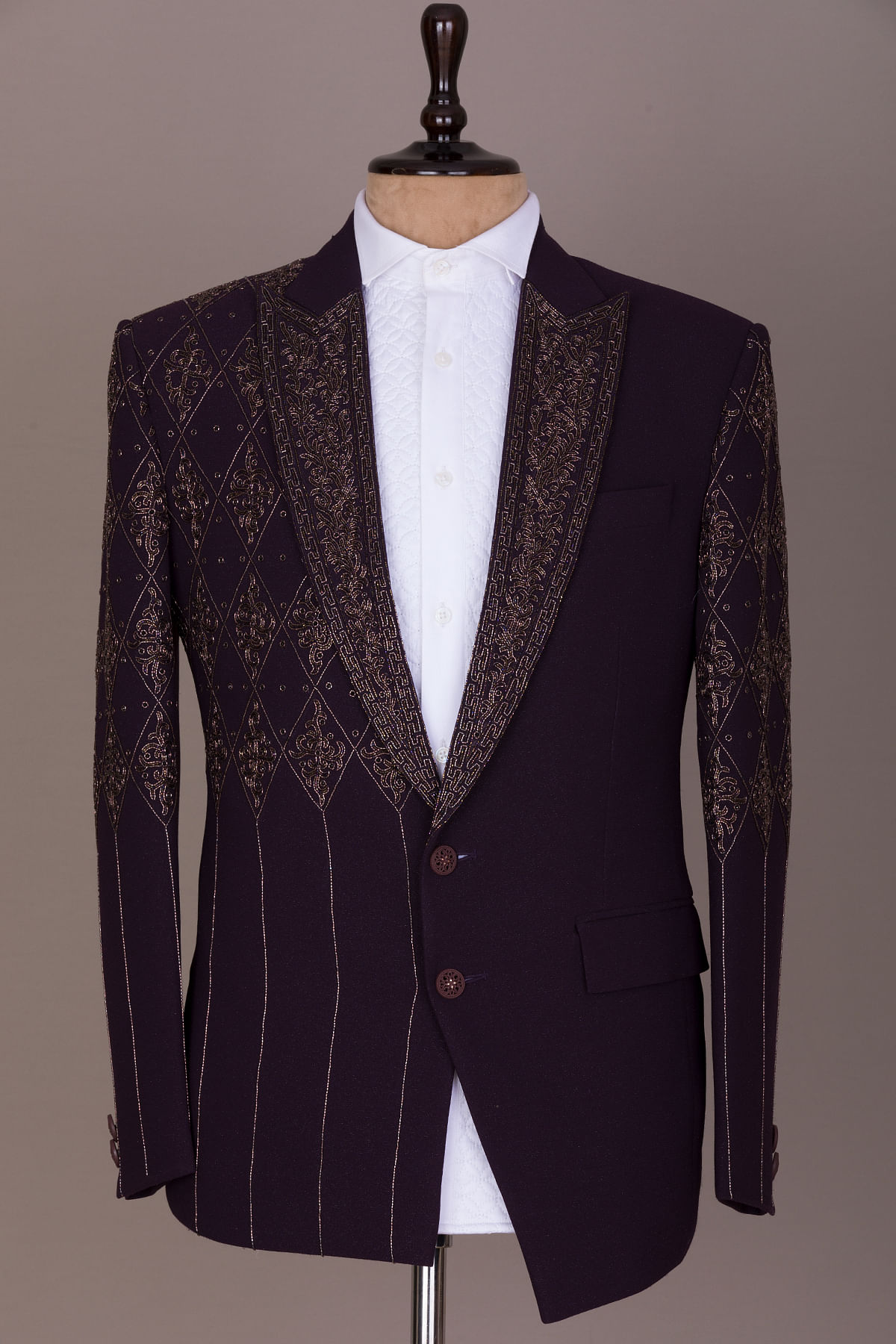 Purple and gold hot sale tuxedo jacket