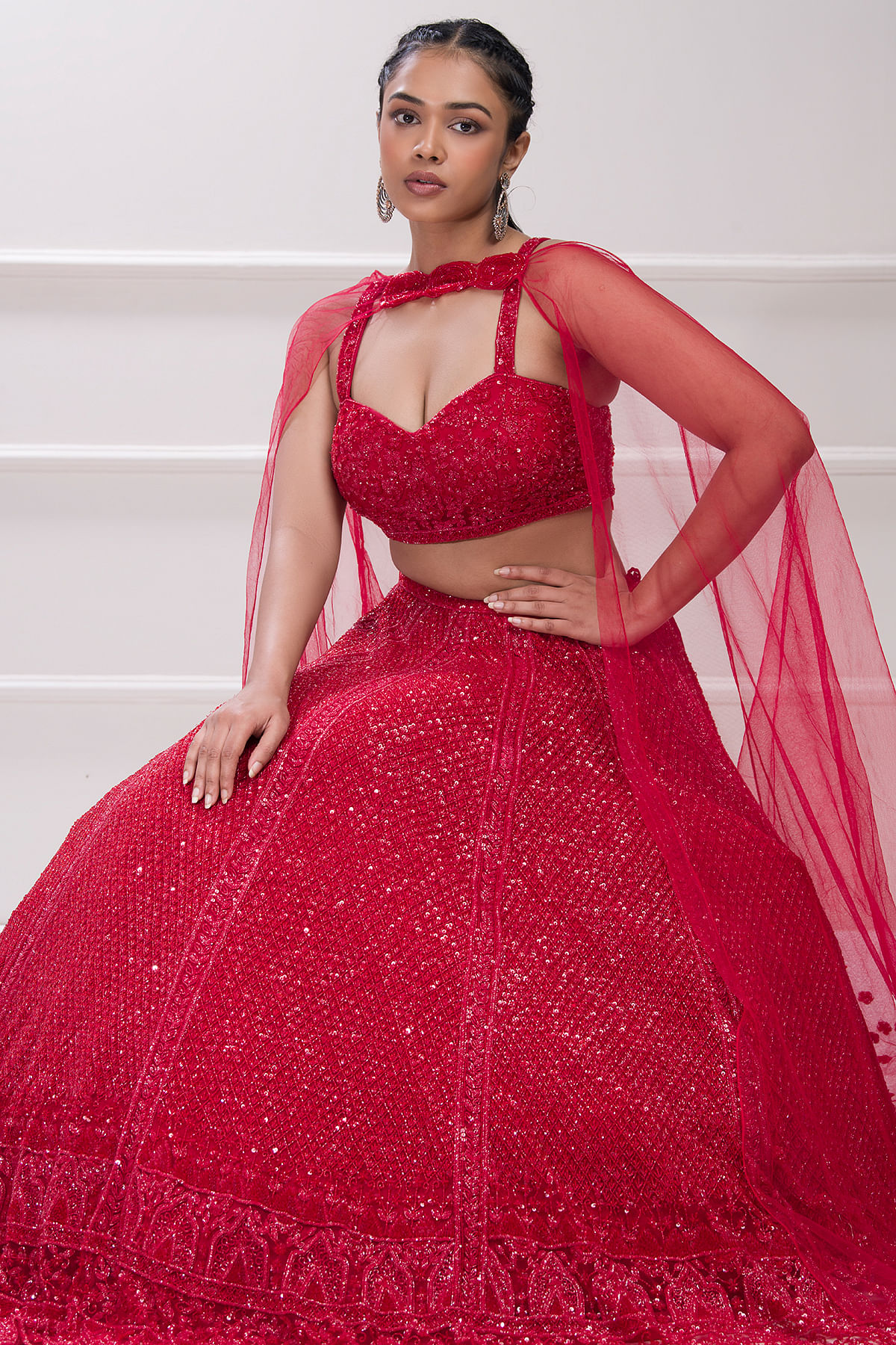 Buy Bridal Deepa Lehenga Set – Red Online from Anita Dongre