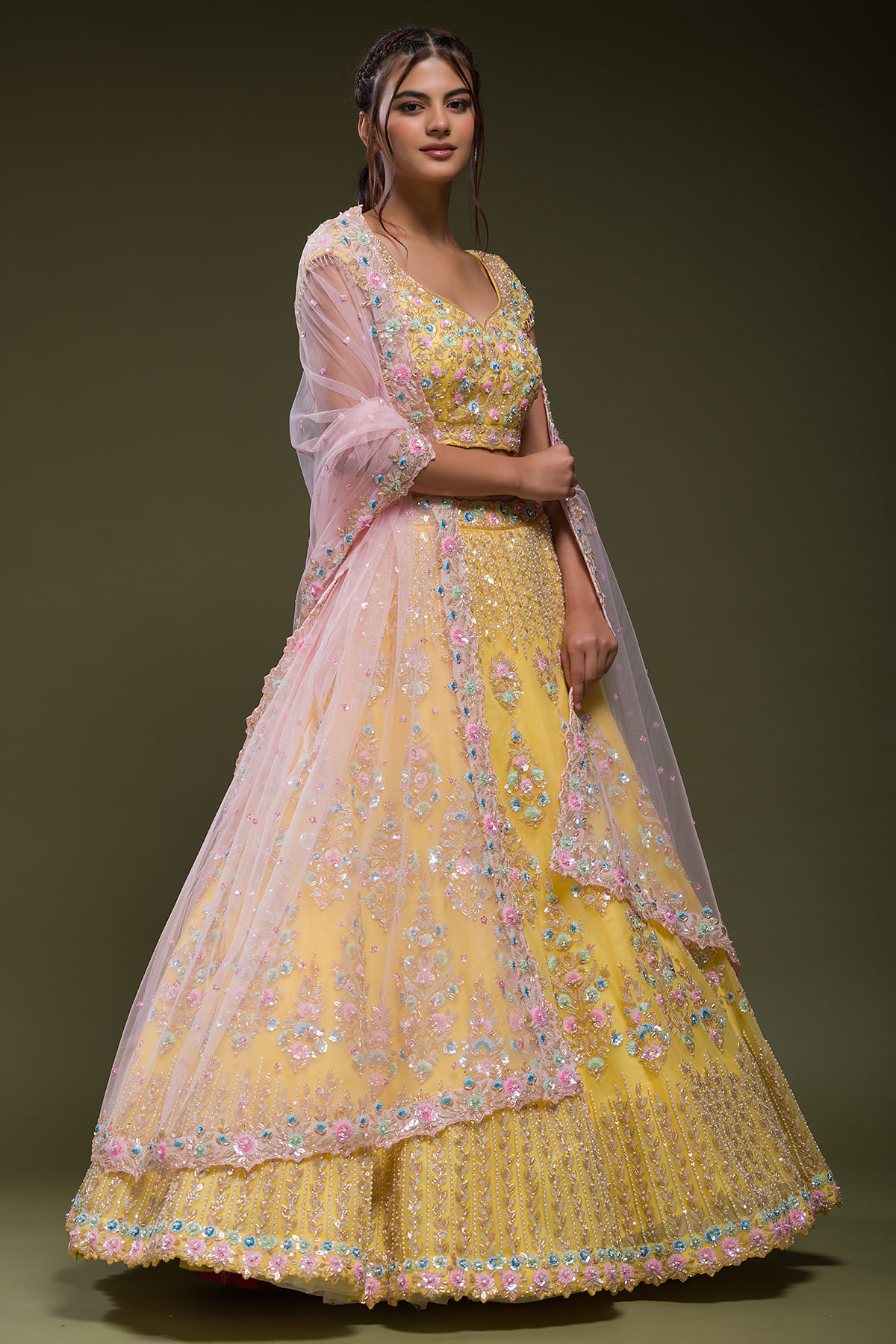 Buy This Ethnic Organza Fabric Lehenga Choli in Yellow Color Online -  LEHV2478 | Appelle Fashion