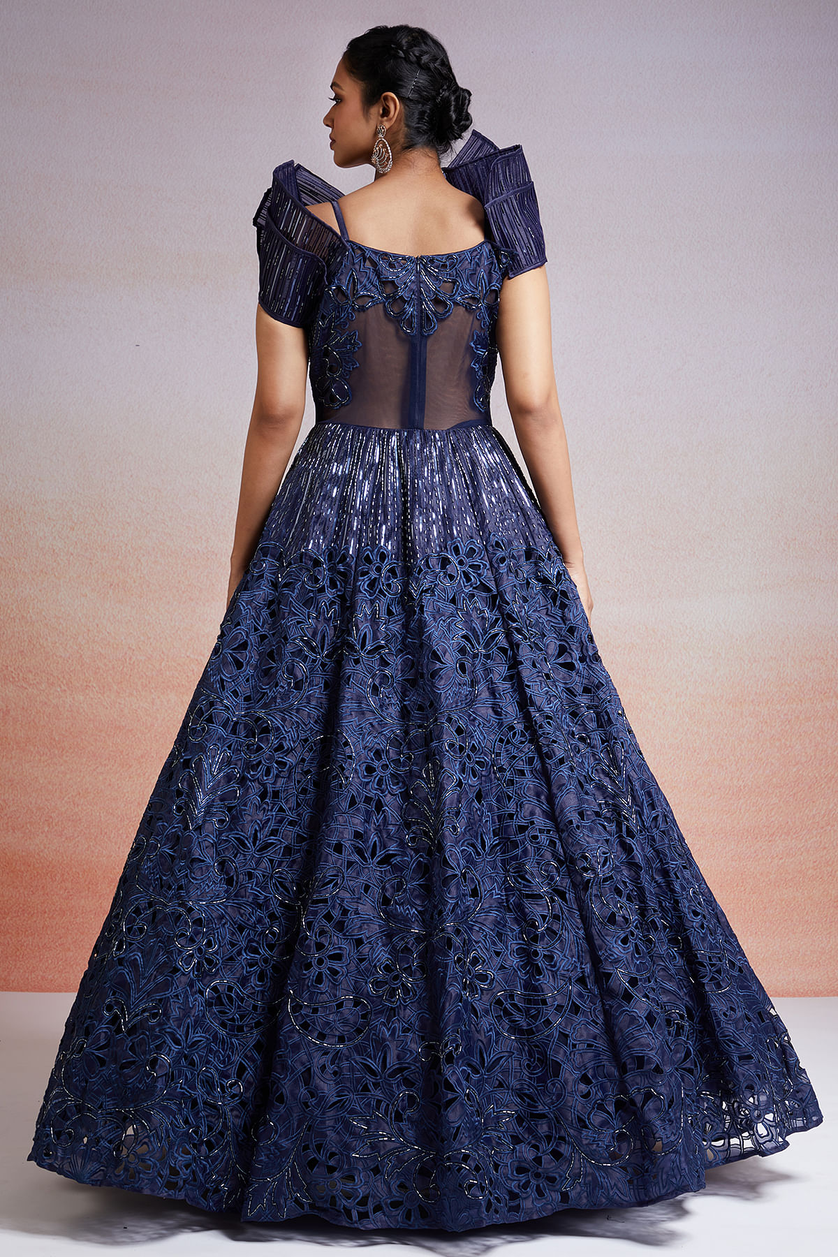 Navy Blue One Shoulder Midnight Blue Evening Gown With Long Sleeves, A Line  Split, Satin Lace, And Beading Perfect For Formal Prom And Soiree In 2021  From Verycute, $42.97 | DHgate.Com