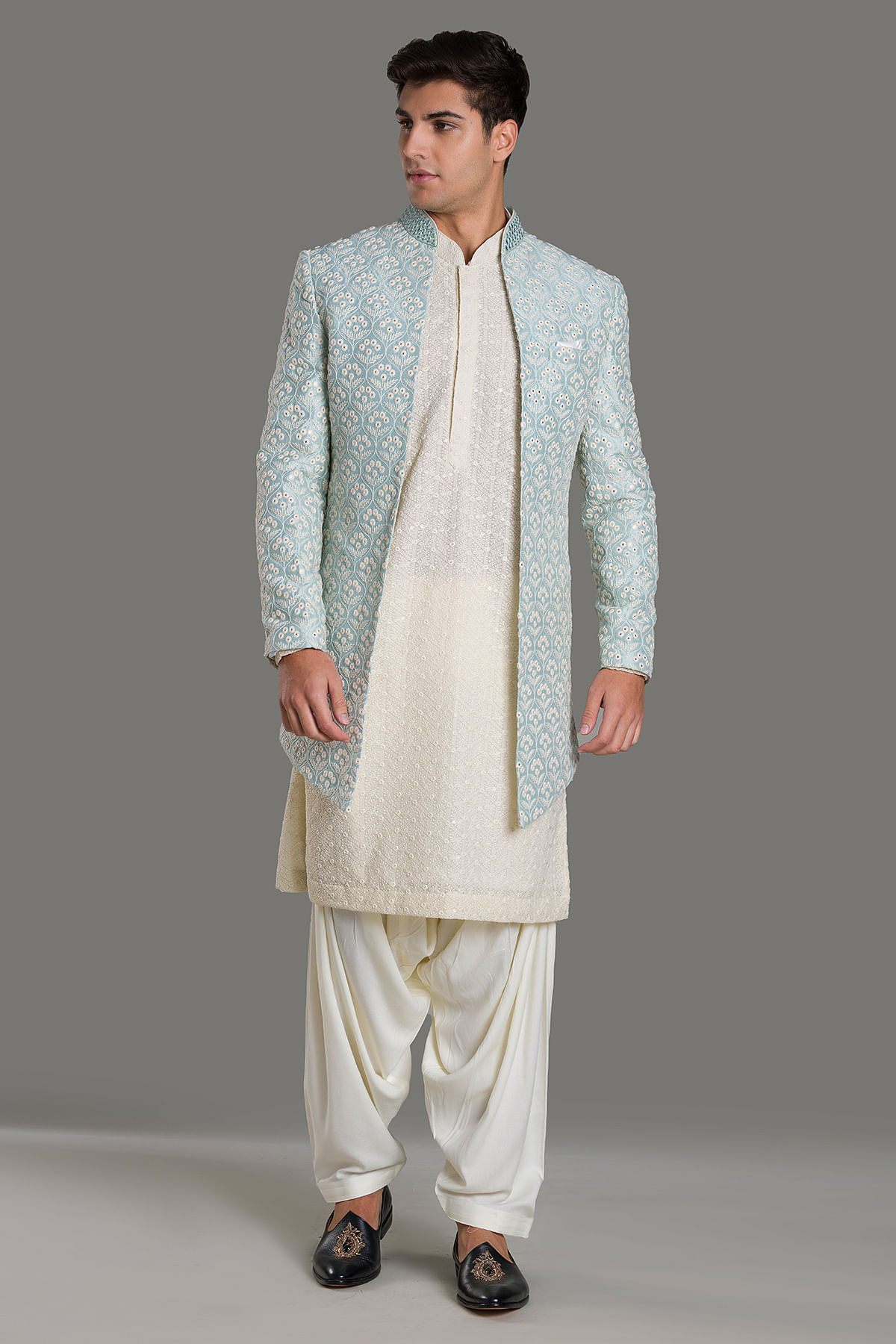 Blue IndoWestern Sherwani