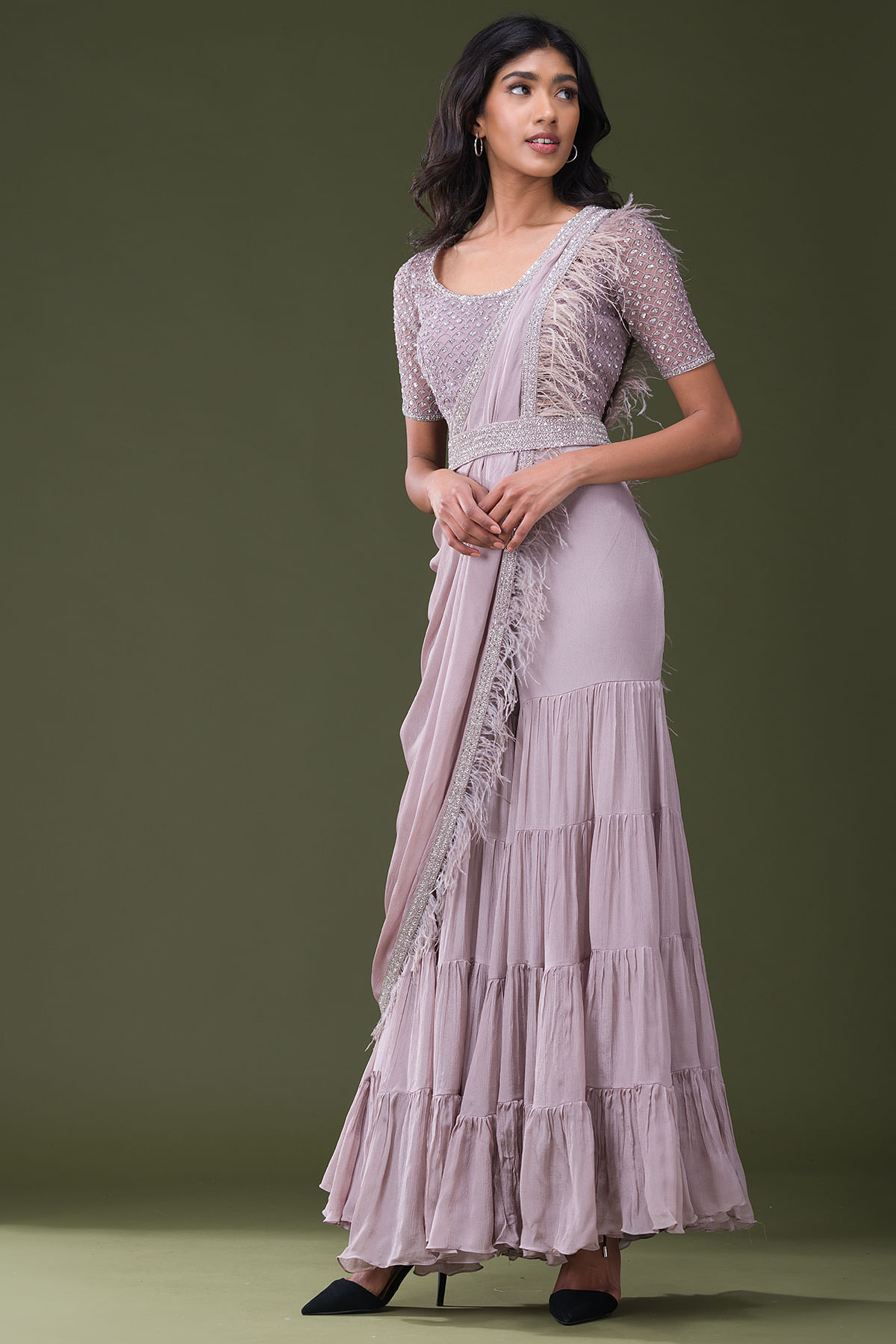 Lilac Color Block Dress - Selling Fast at Pantaloons.com