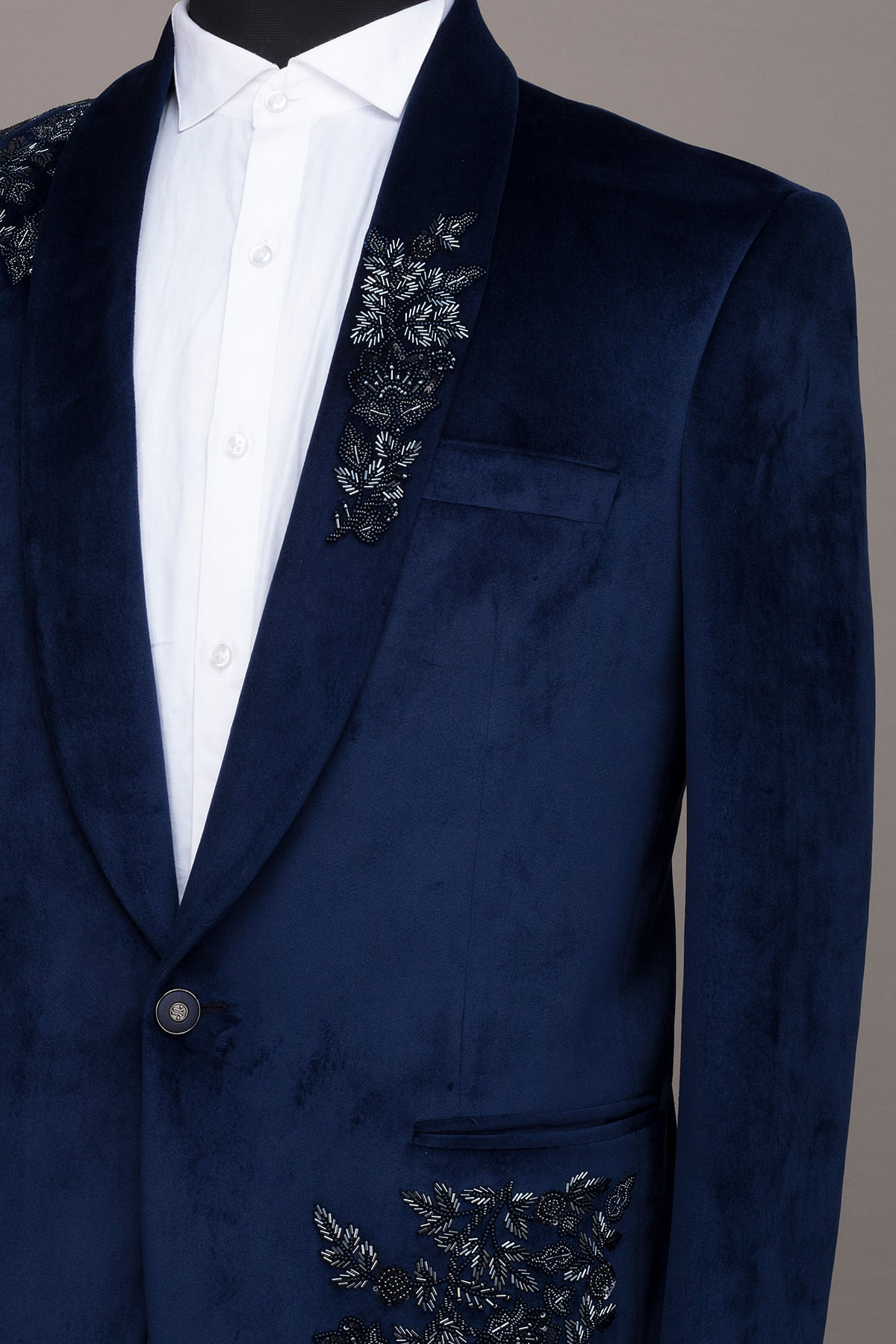 Suede hot sale blue tuxedo