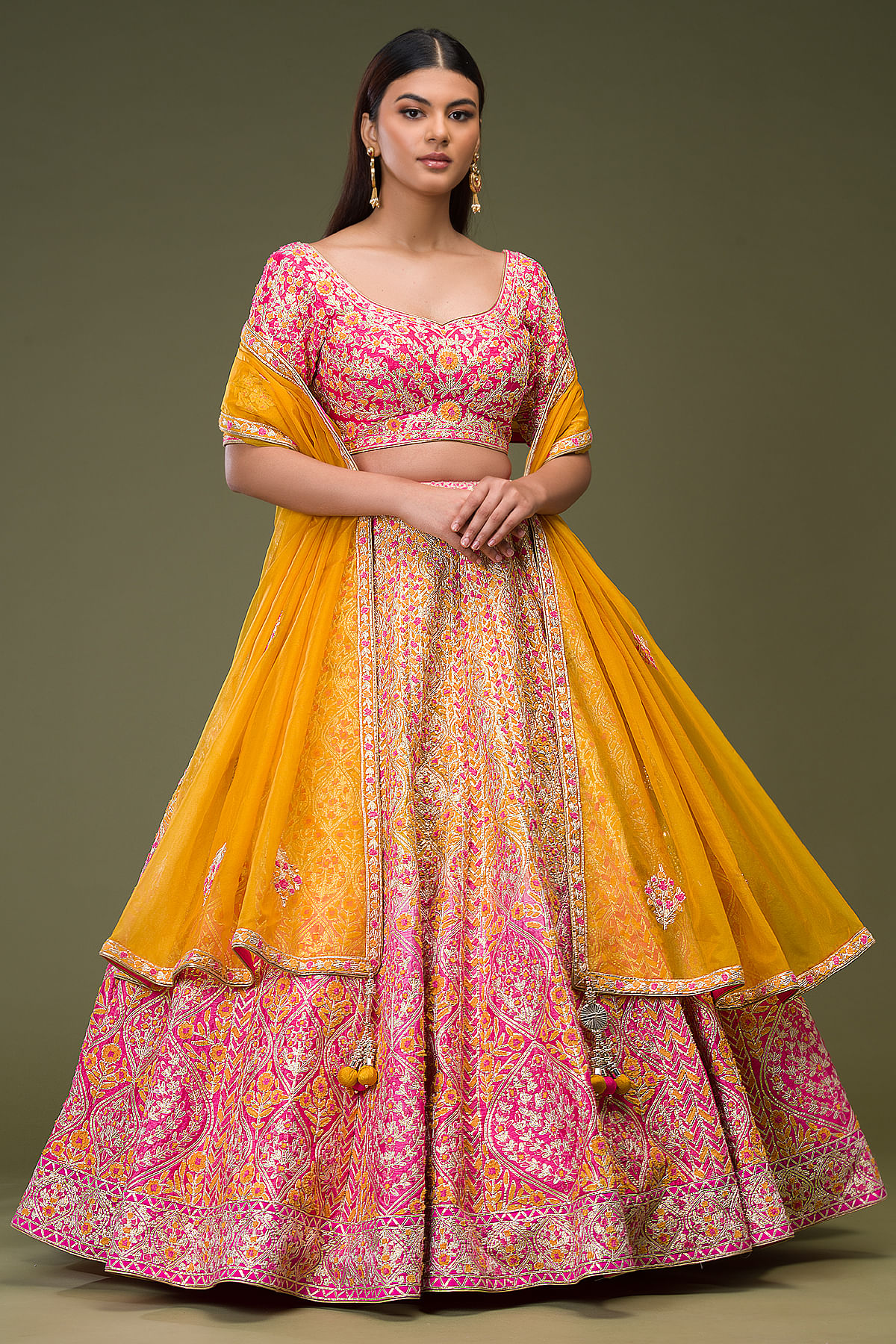 Lehenga Set: Buy Handpainted & Gotapatti Lehenga Set Online - Aachho