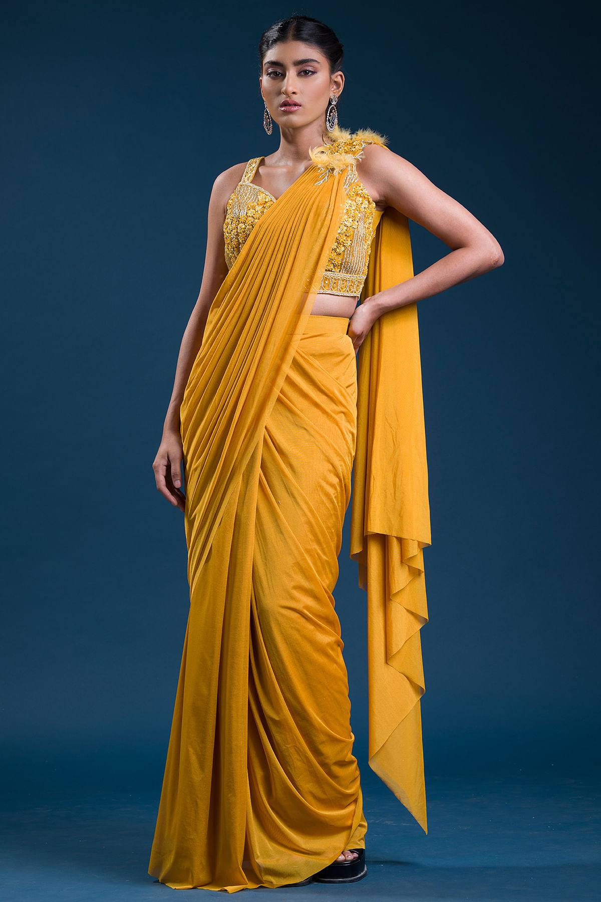 Mustard Yellow New Silk Saree Blouse Designs | Designer Saree Blouse
