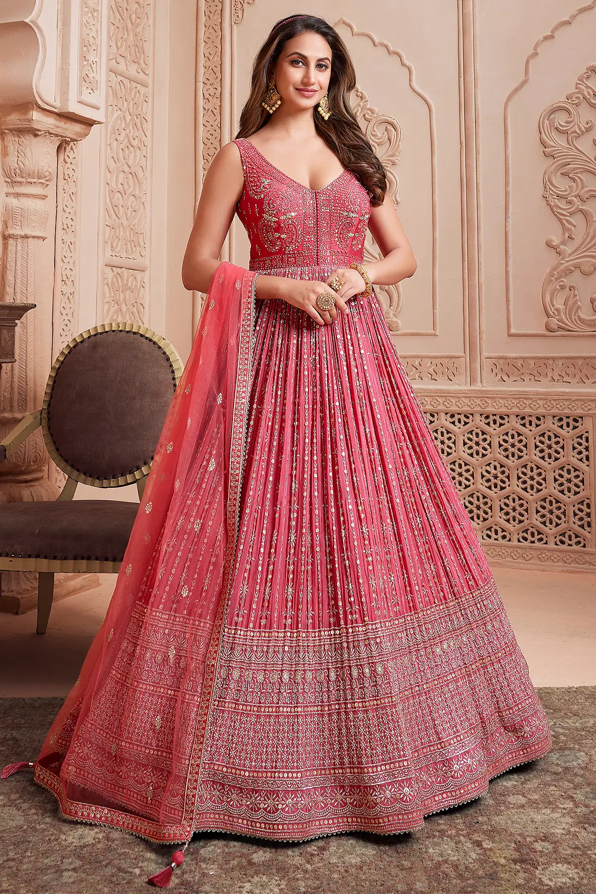 Pink Anarkali Salwar