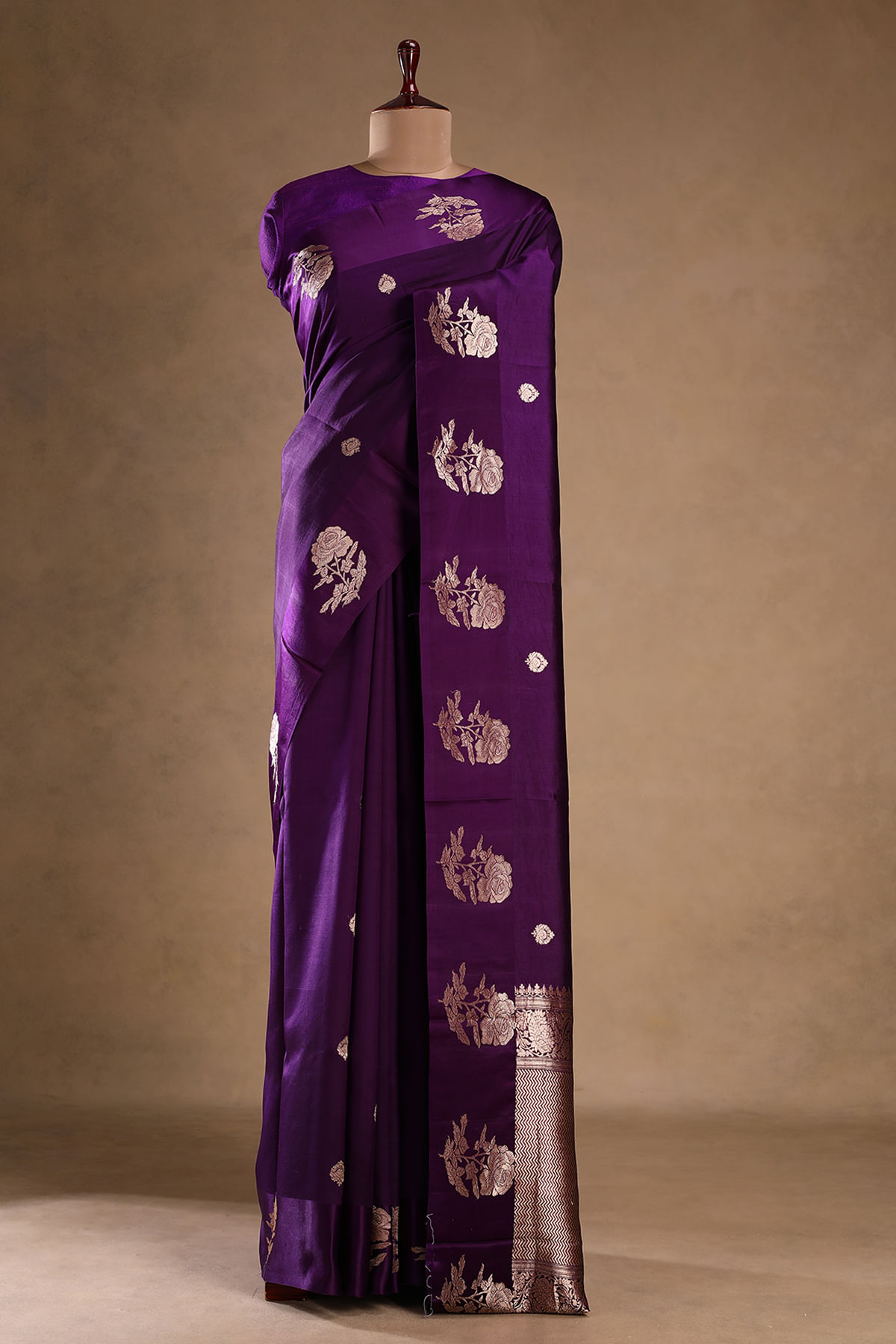 Purple Banarasi Silk Saree