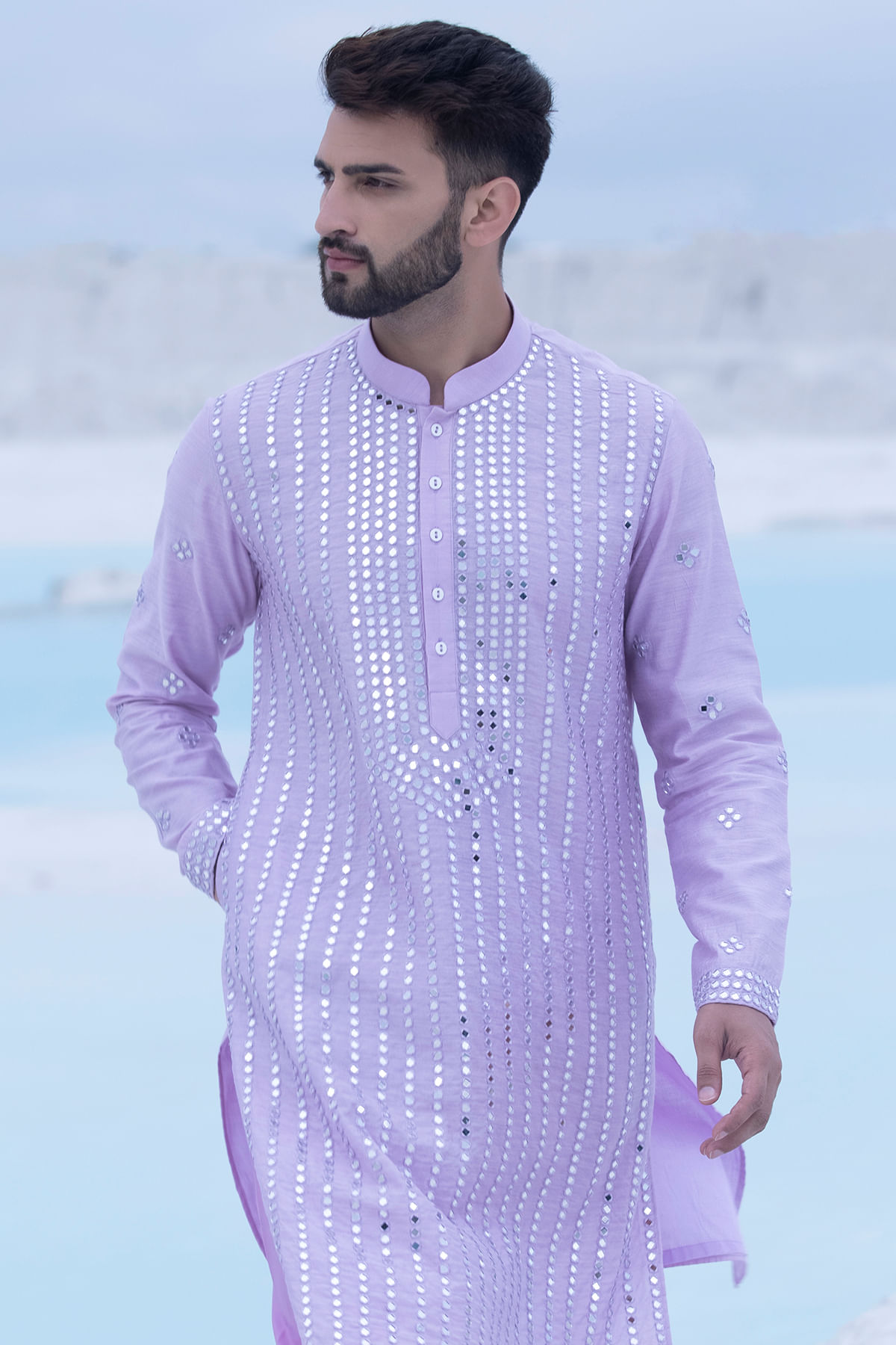 lilac Purple Kurta for Men
