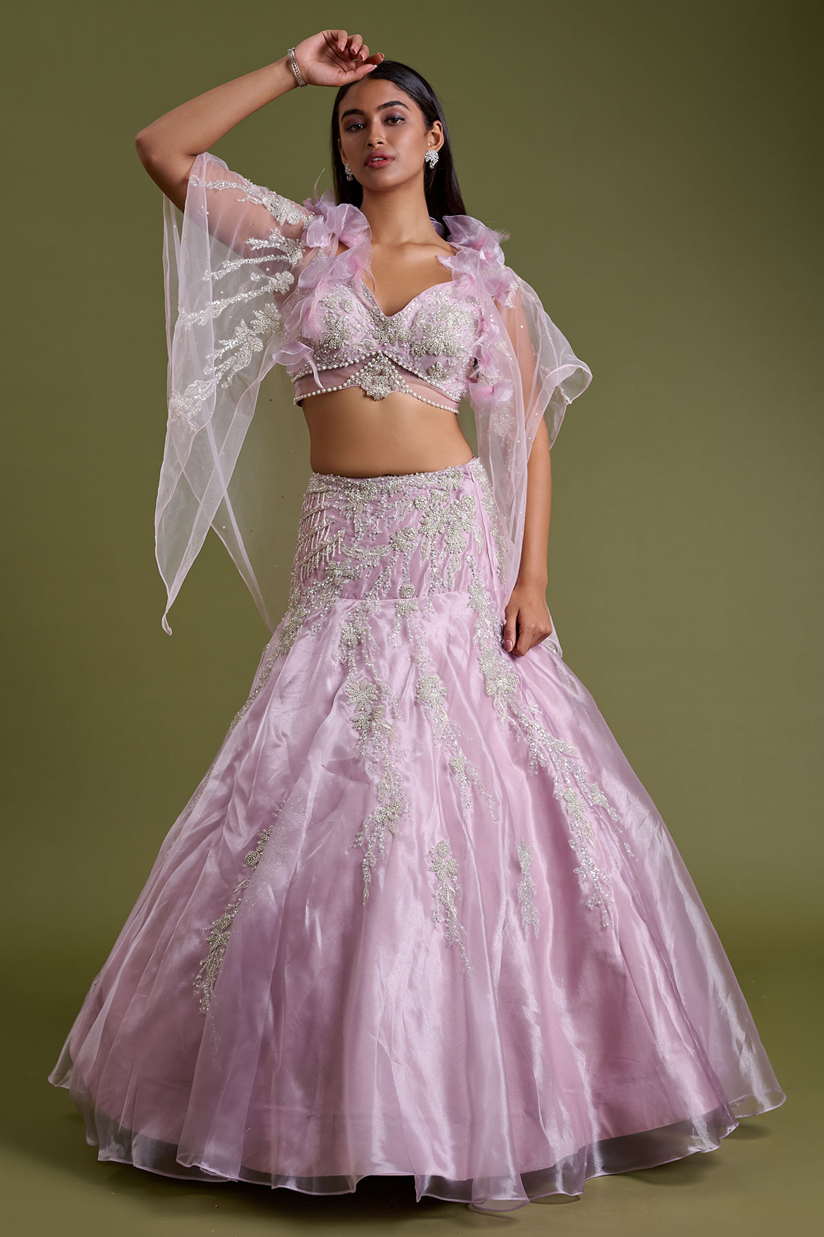 Lavender Mermaid Style Lehenga