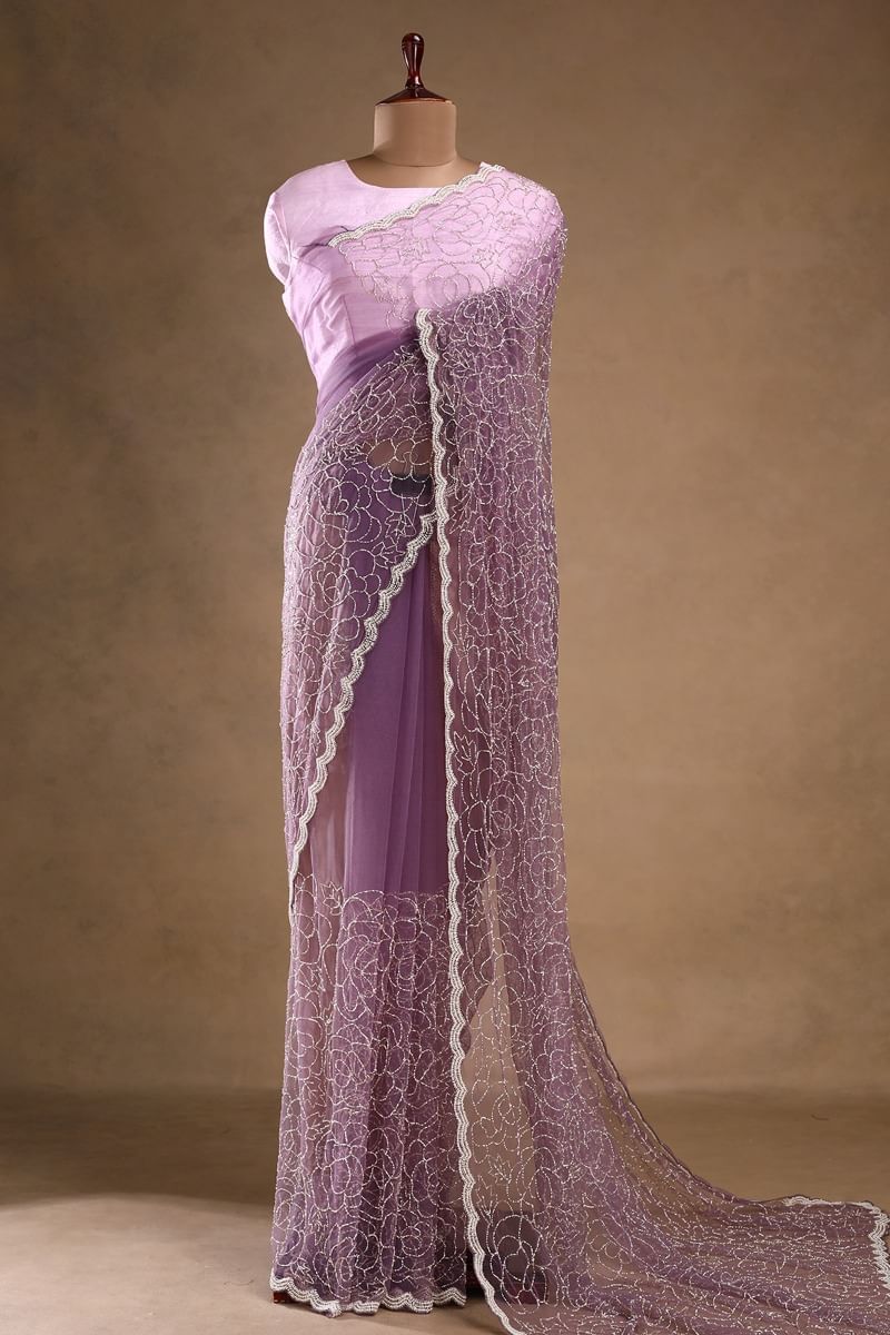 Lavender Designer Saree