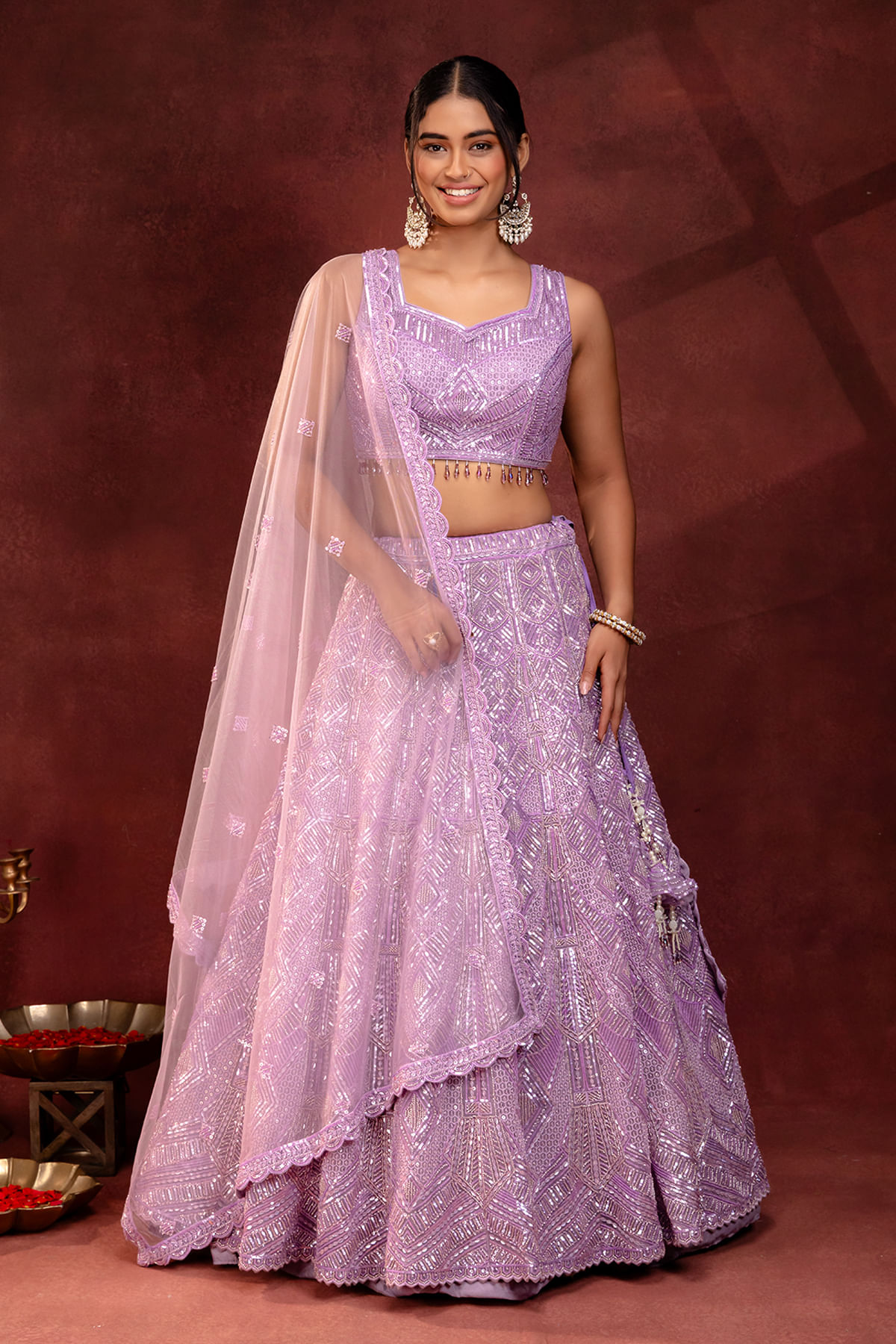 Lavender Sangeet Lehenga