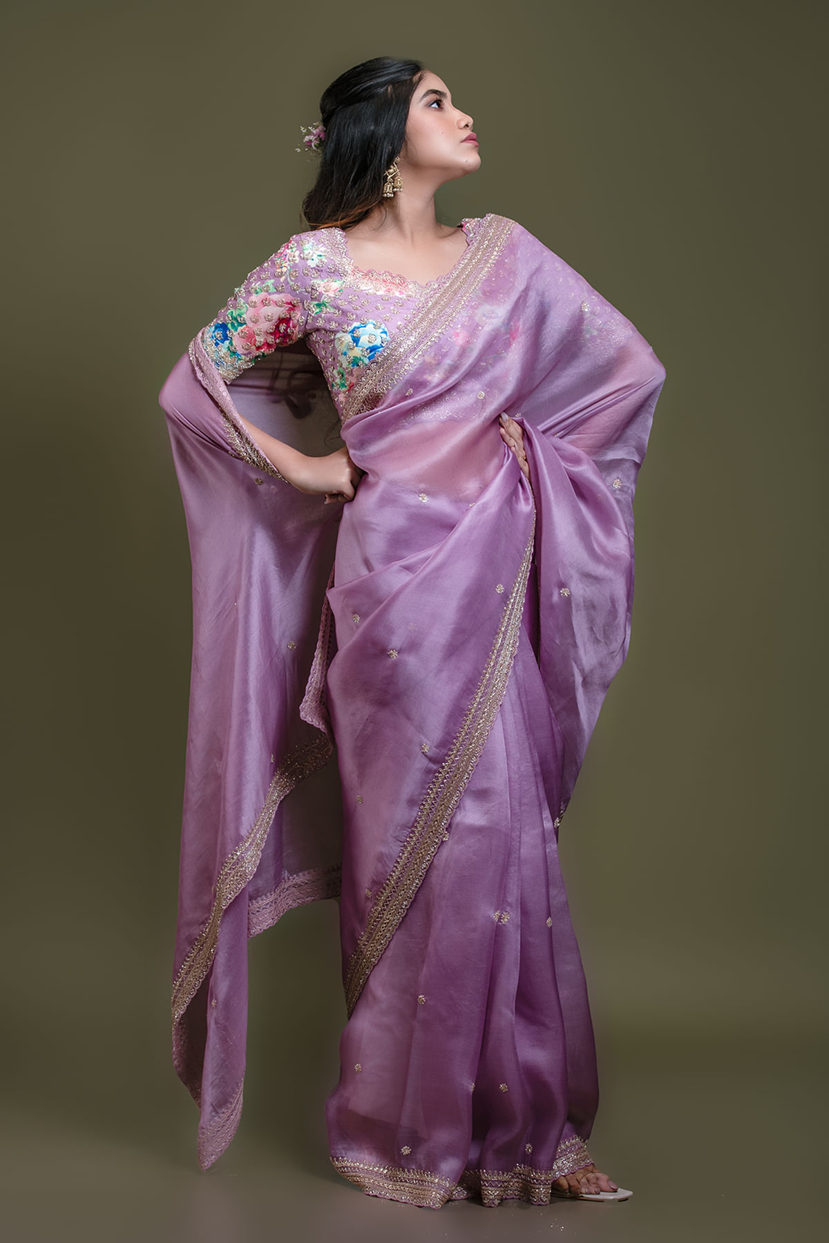 Lavender Saree