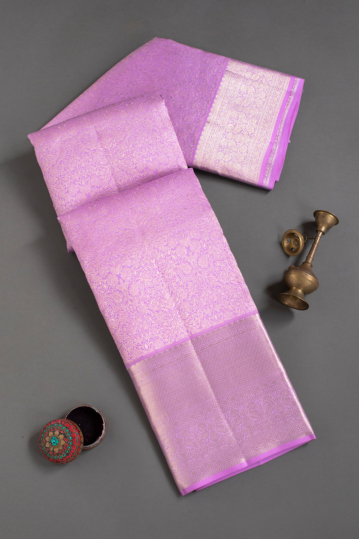 Lavender Brocade Saree