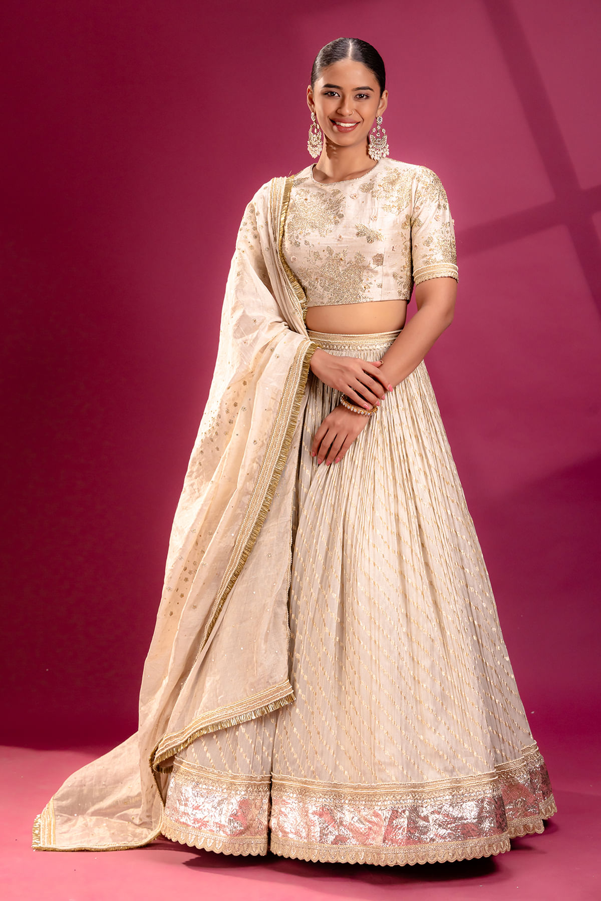 Beige Sangeet Lehenga