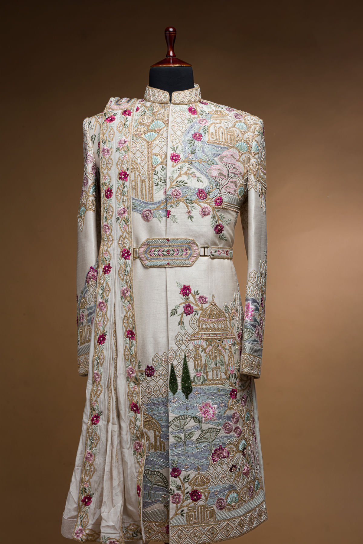Beige Sherwani