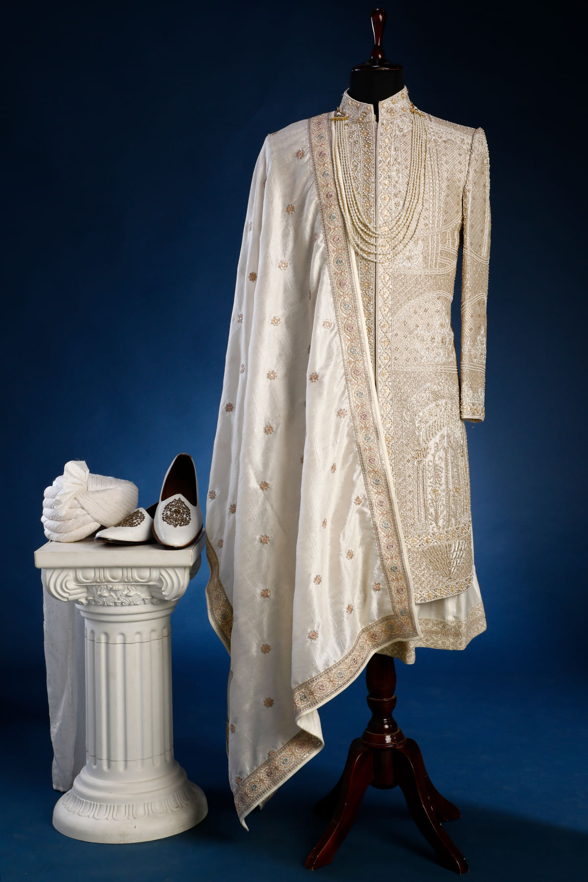Light Beige Wedding Sherwani