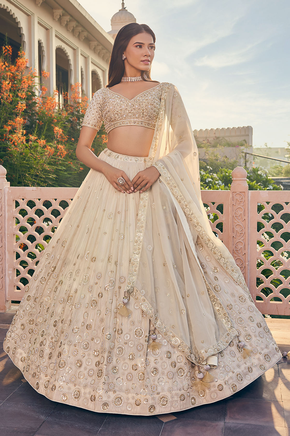 Beige Designer Lehenga 