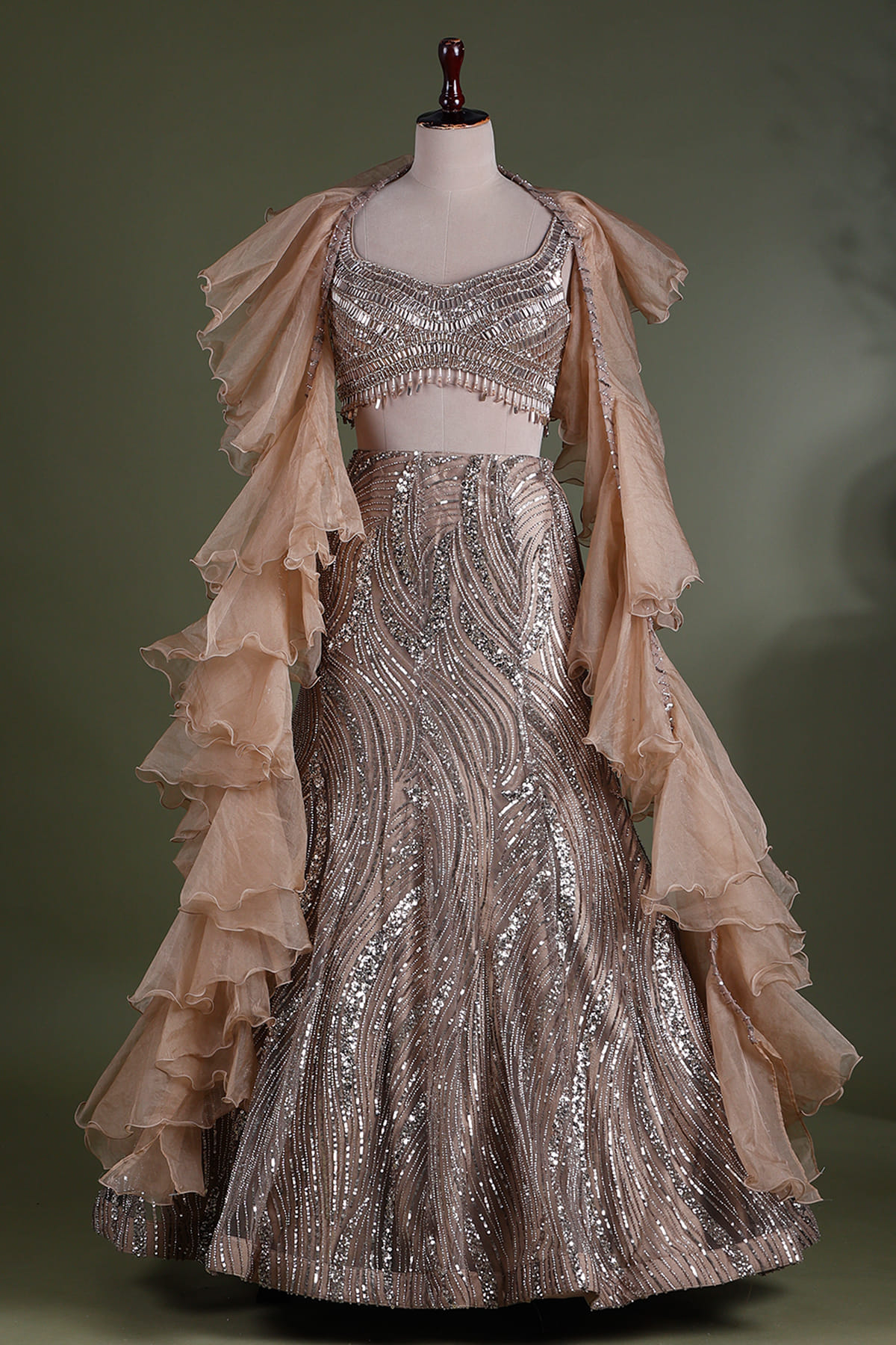 Light Brown Fishcut Lehenga