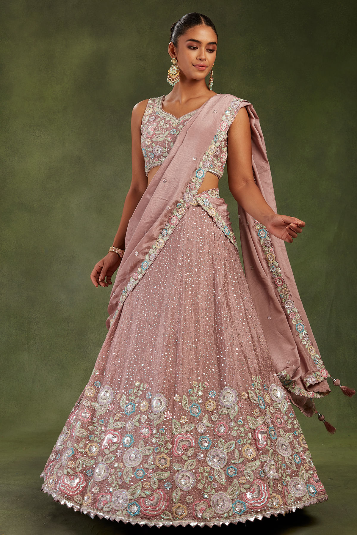 Lilac Party Wear Lehenga