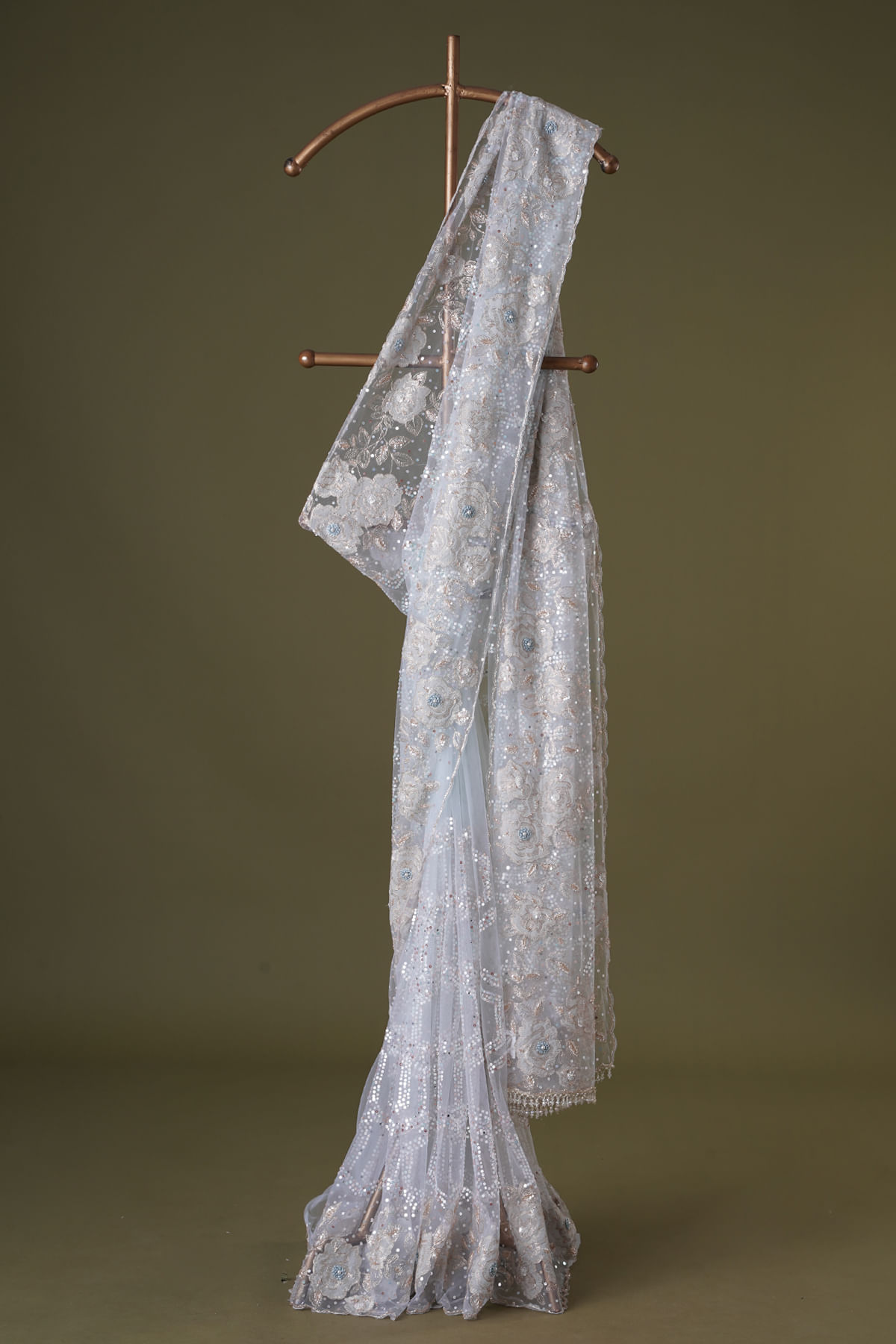 Pastel Blue Net Saree