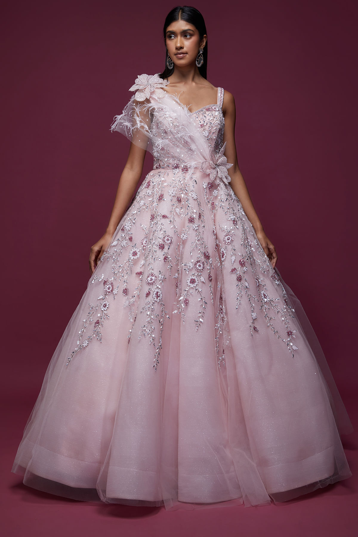 Pink Indowestern Gown