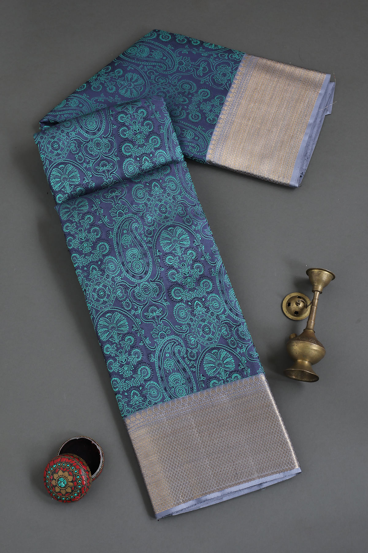 Blue Kanchipuram Silk Saree