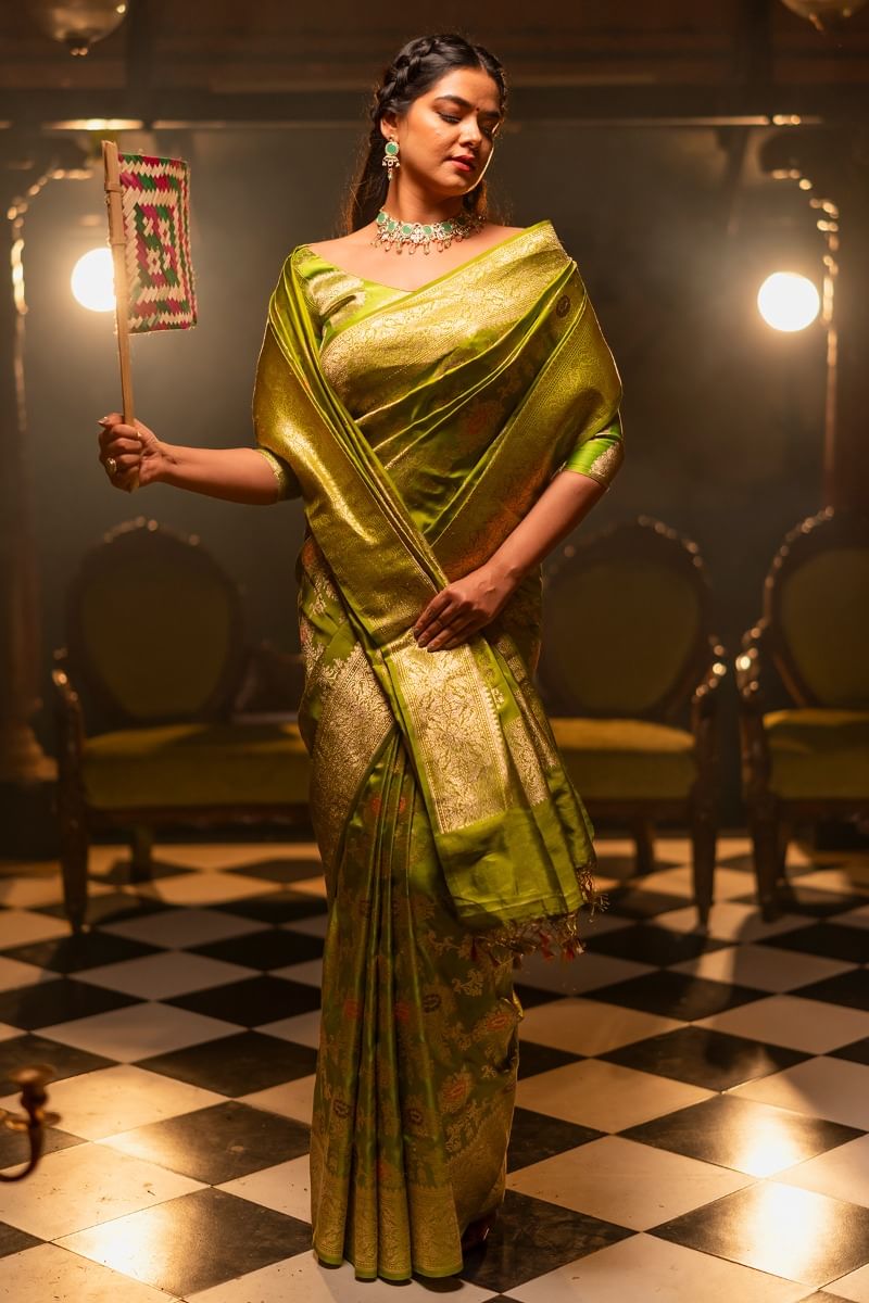 Green Banarasi Silk Saree