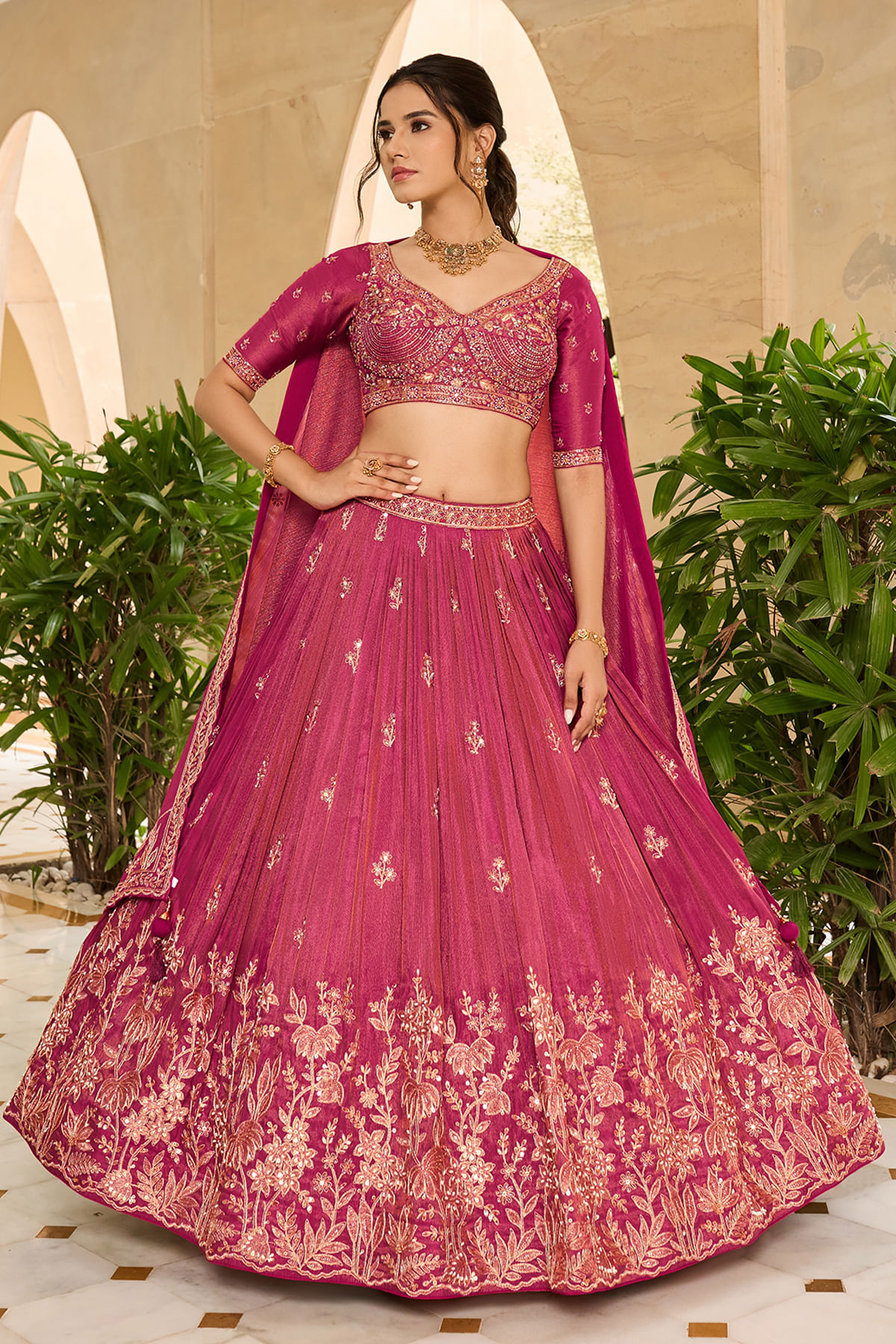 Pink Bridesmaids Lehenga