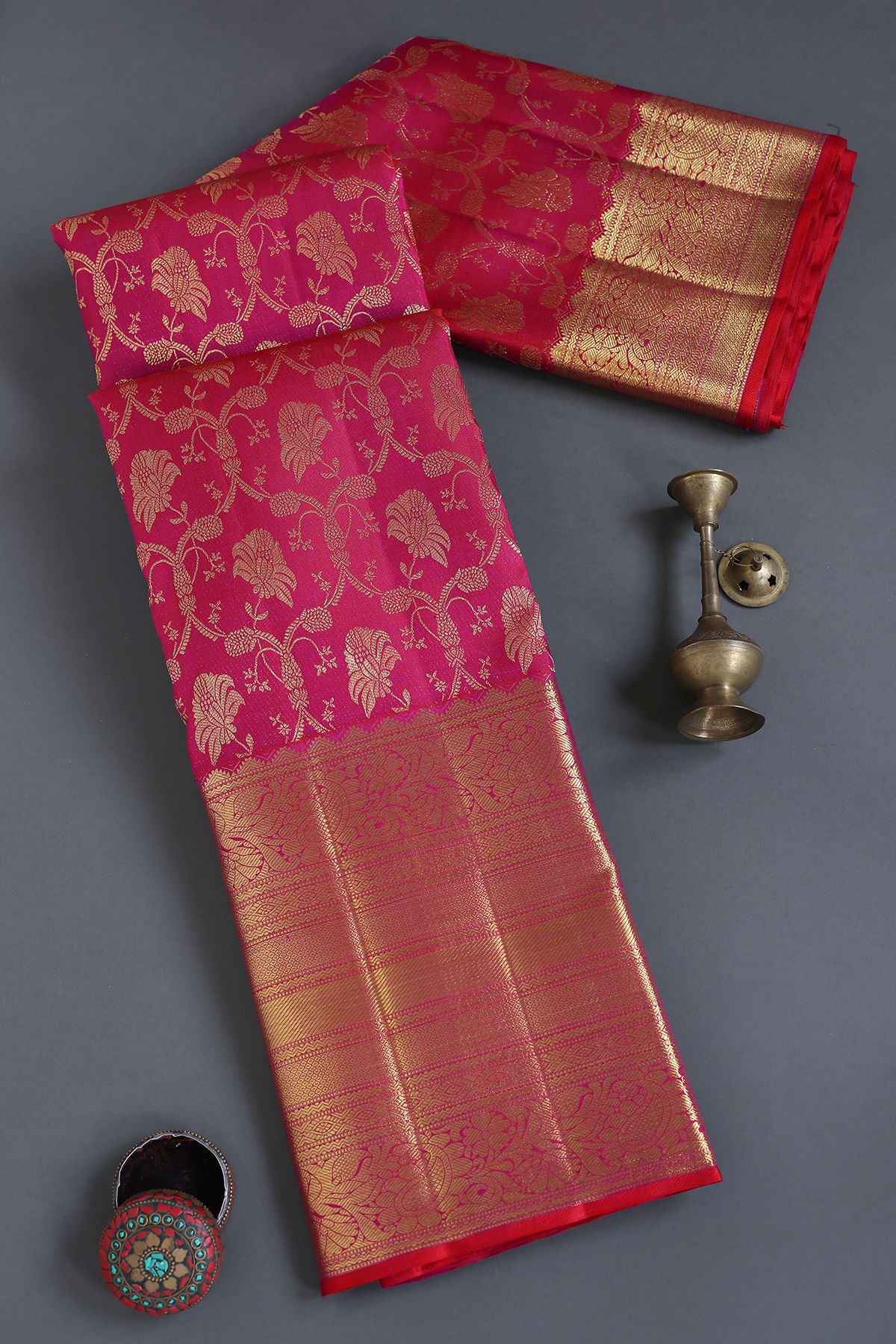 Pink Kanchipuram Silk Saree
