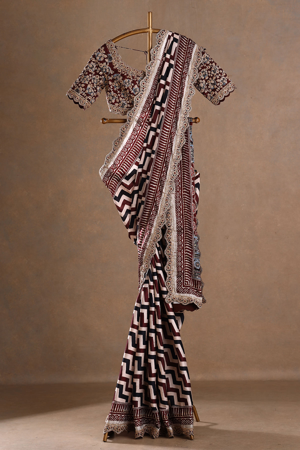 Maroon Designer Saree