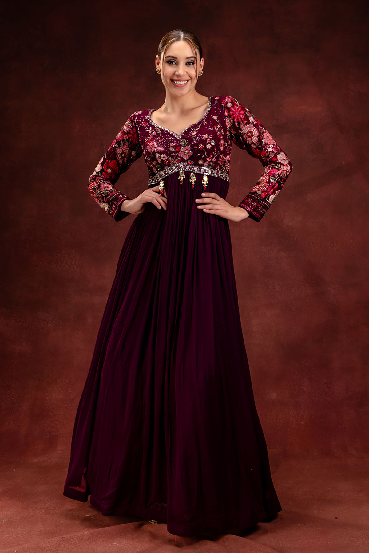 Maroon Anarkali Suit