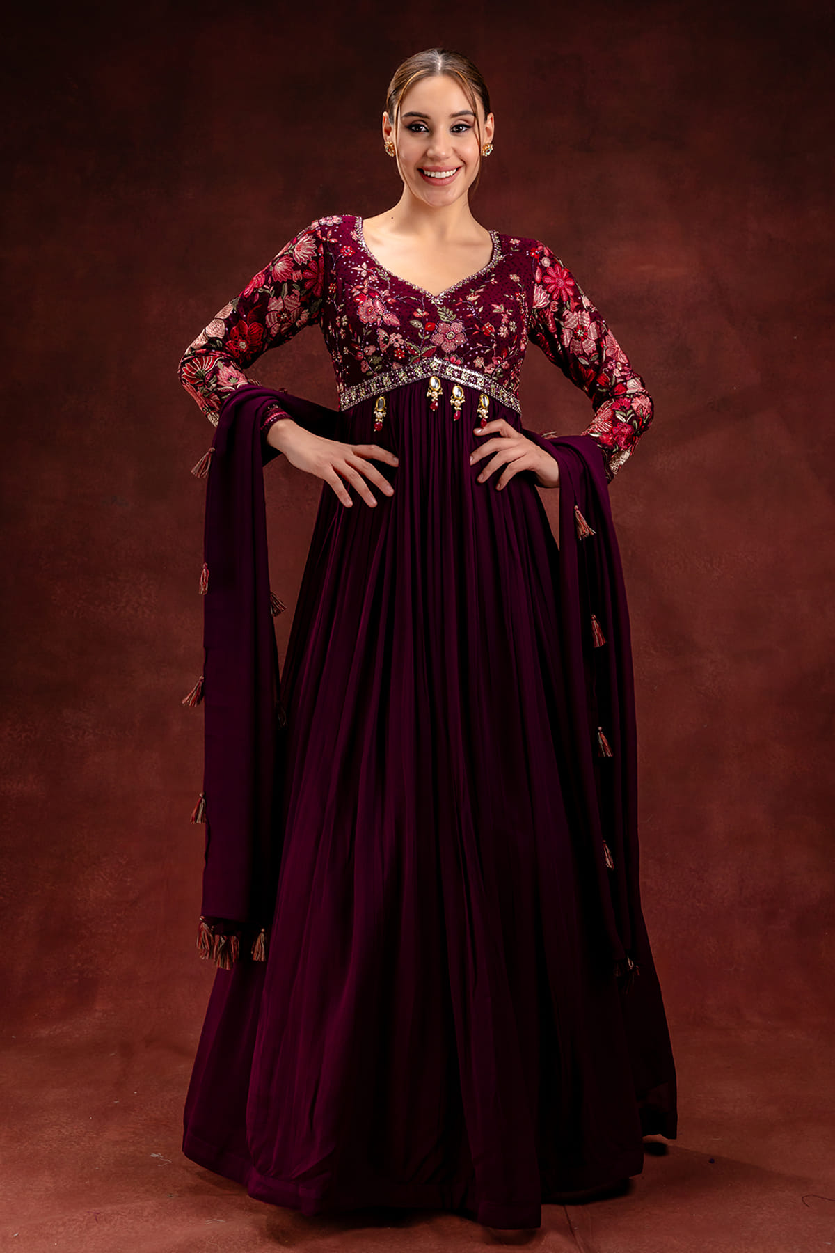 Maroon Anarkali Suit