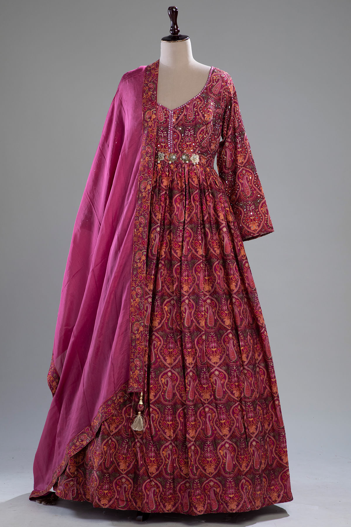 Pink Silk Anarkali Salwar