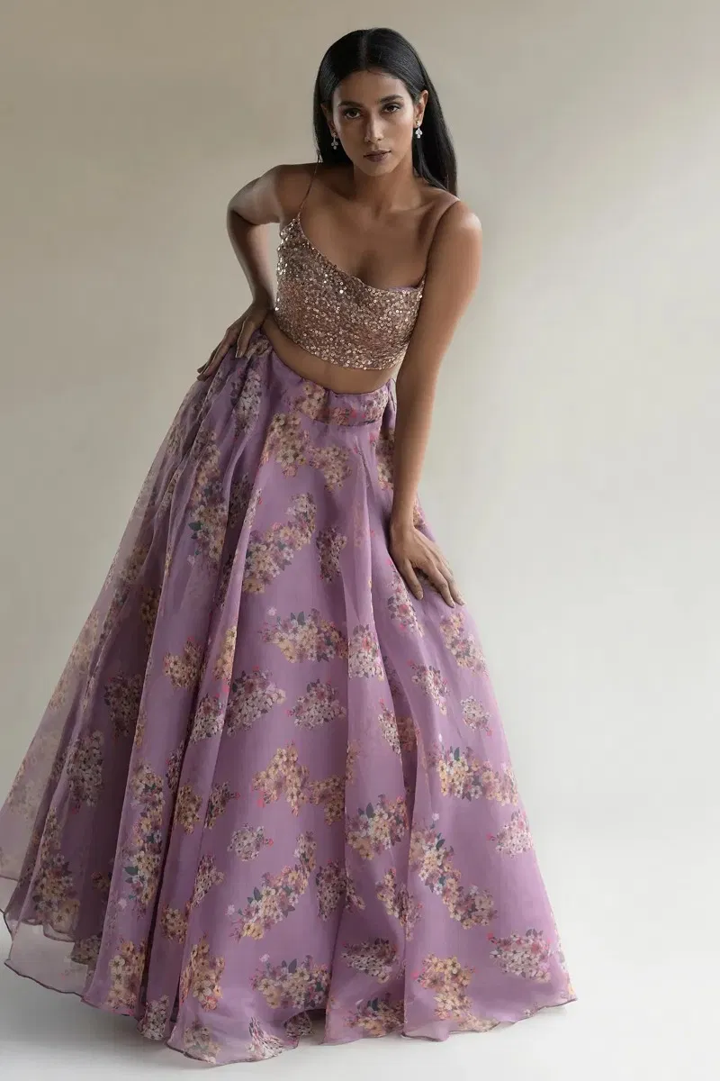 Lavender Designer Lehenga