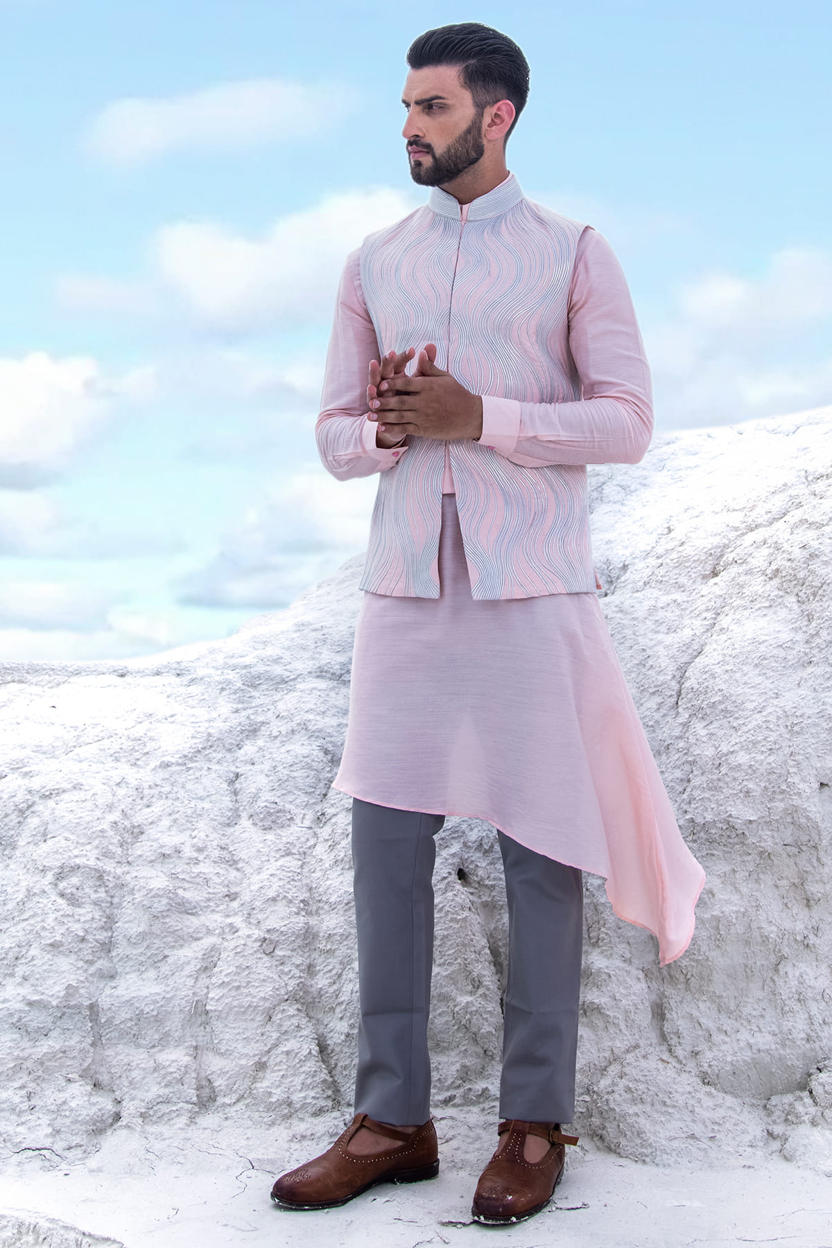 Pink Waistcoat Kurtas