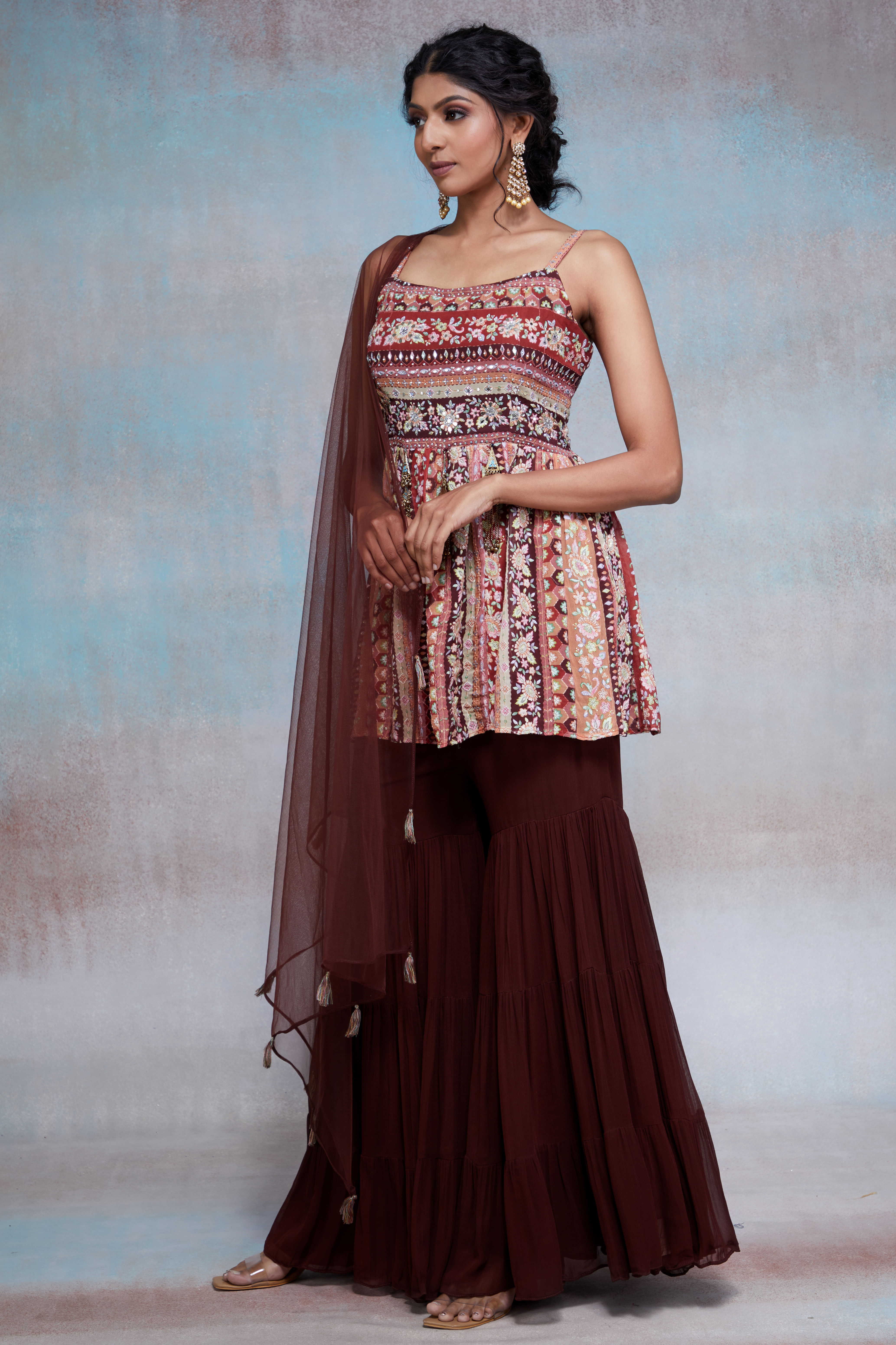 Multicolor Sharara Suit