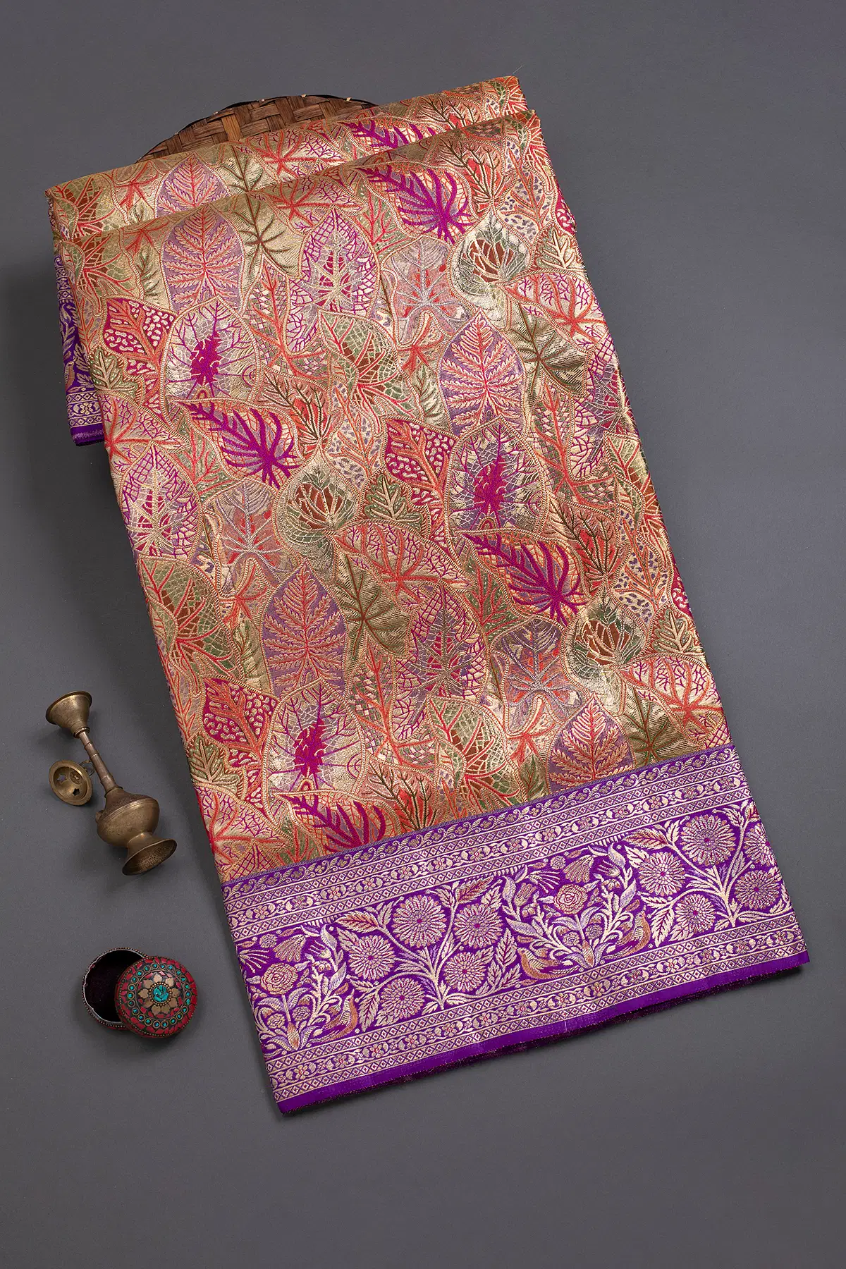 Multicolor Kanchipuram Tissue Saree
